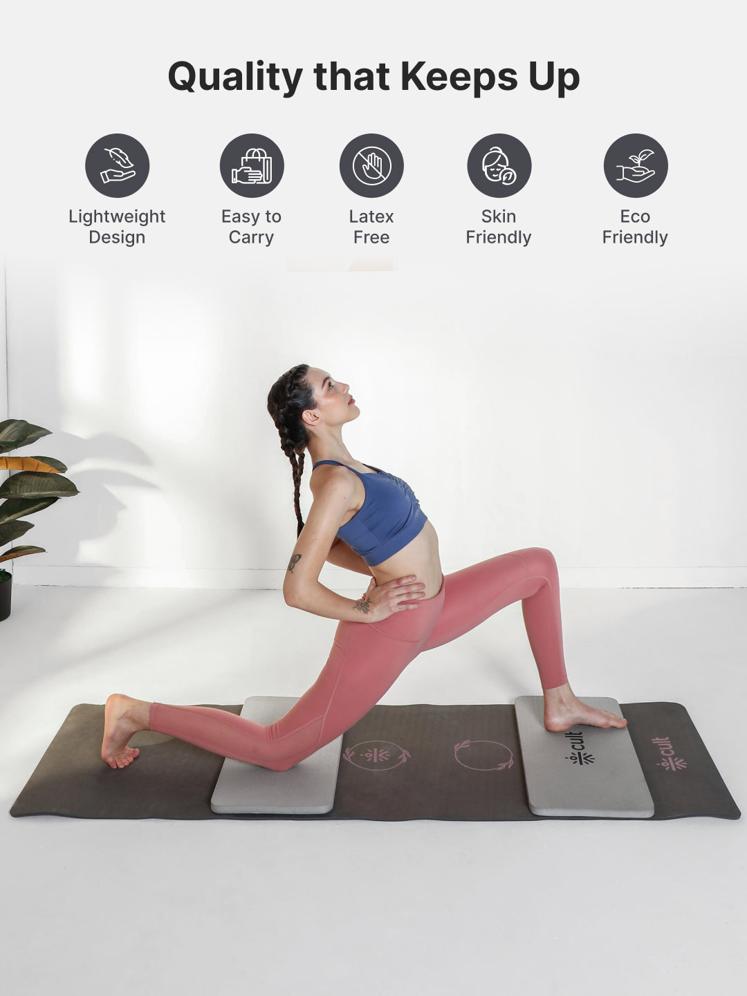 Pack of 2 EVA Yoga Knee Pads 20mm Grey – Non-Toxic, Anti-Skid & Durable