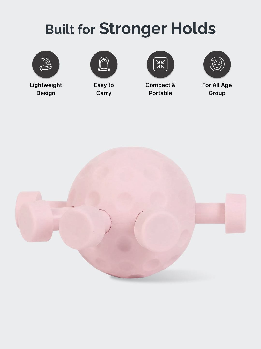 CULT Round Hand Gripper 25–30kg Resistance – Portable ABS Grip Strengthener for Forearm, Wrist & Finger Training Pink