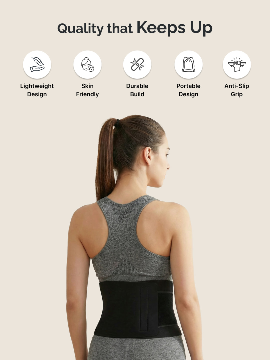 CULT Sauna Belt for Men & Women; Sweat-Enhancing Waist Trimmer Belt for Workout; Gym & Multipurpose Fitness Use Black