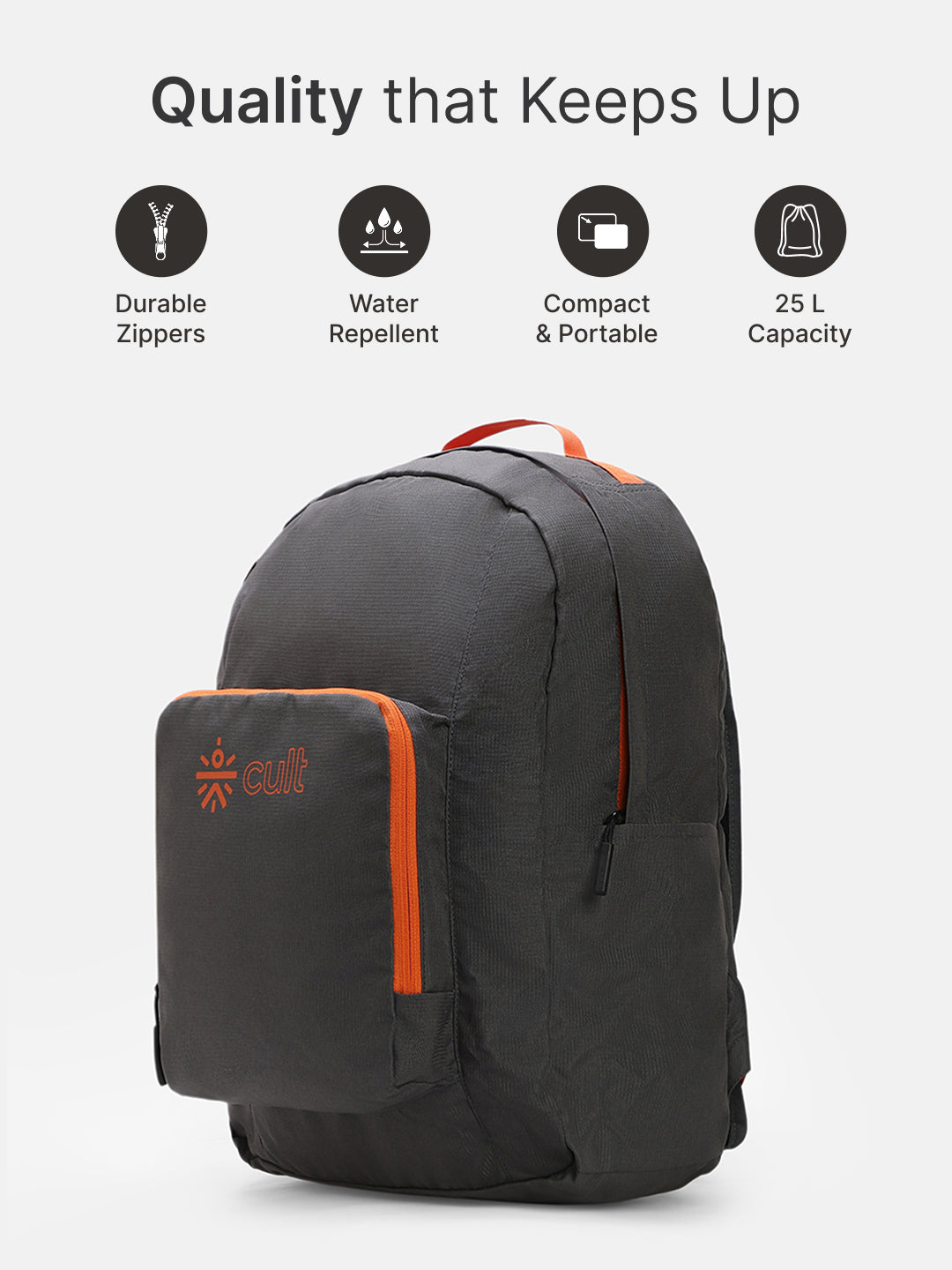 cult Foldable Backpack 25L Grey
