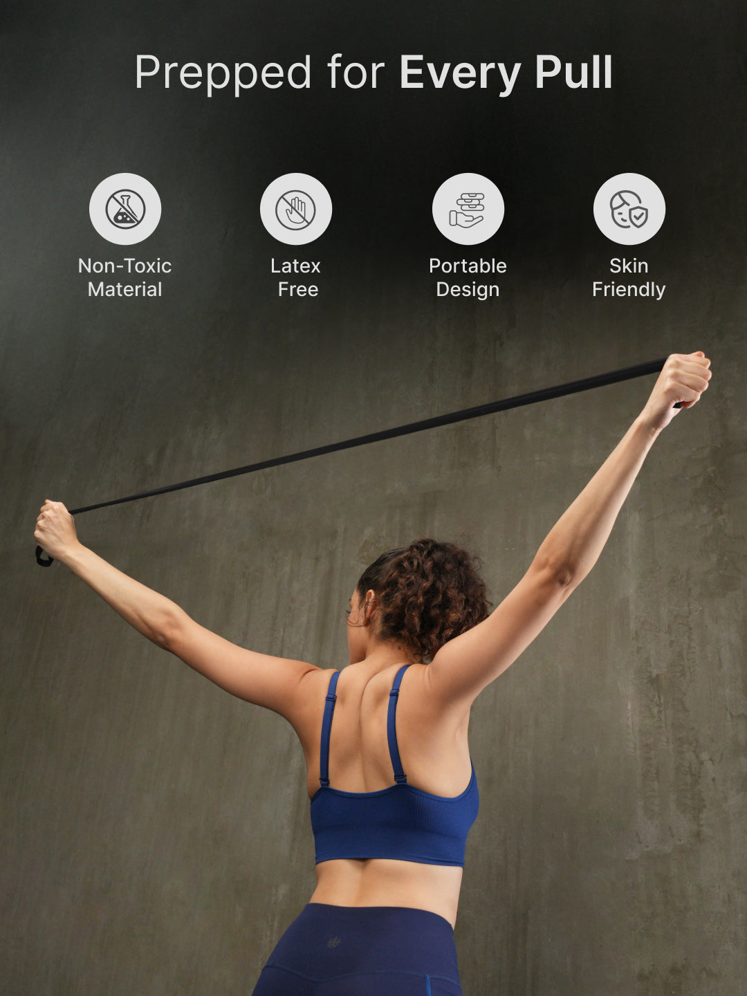 cult Resistance Band for Stretching, Pull Ups, Home Exercise and Gym Workout Stretch for Men & Women Black (11-30kgs Resistance)