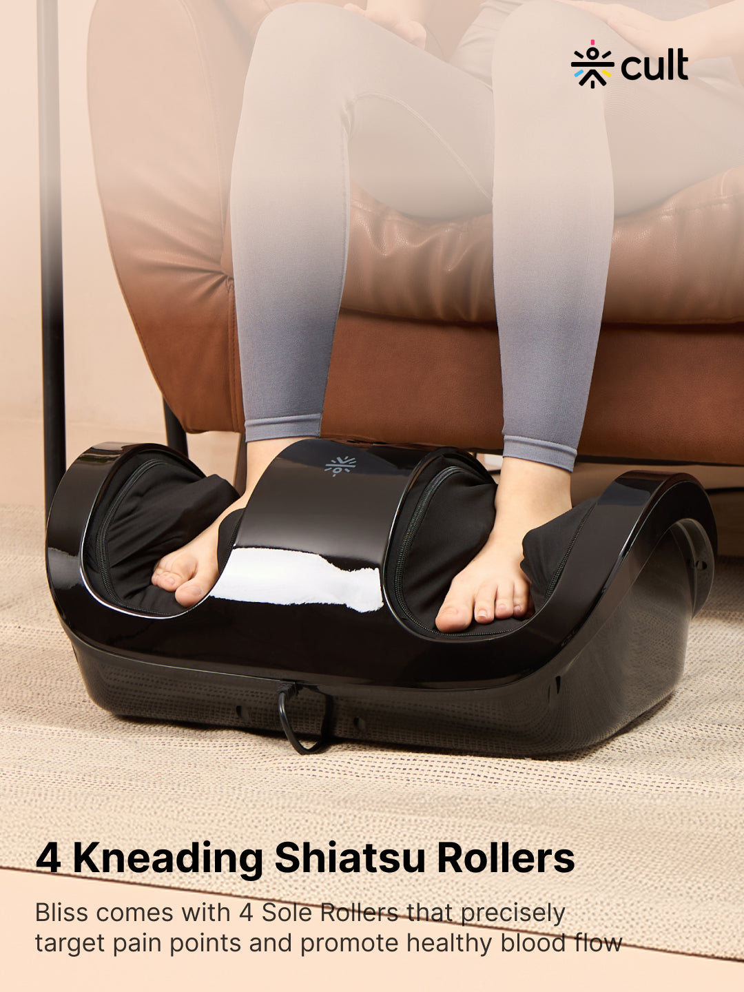 Cult Revive Foot massager with Vibration & Shiatsu therapy, Pain Relief, Boost Blood Circulation