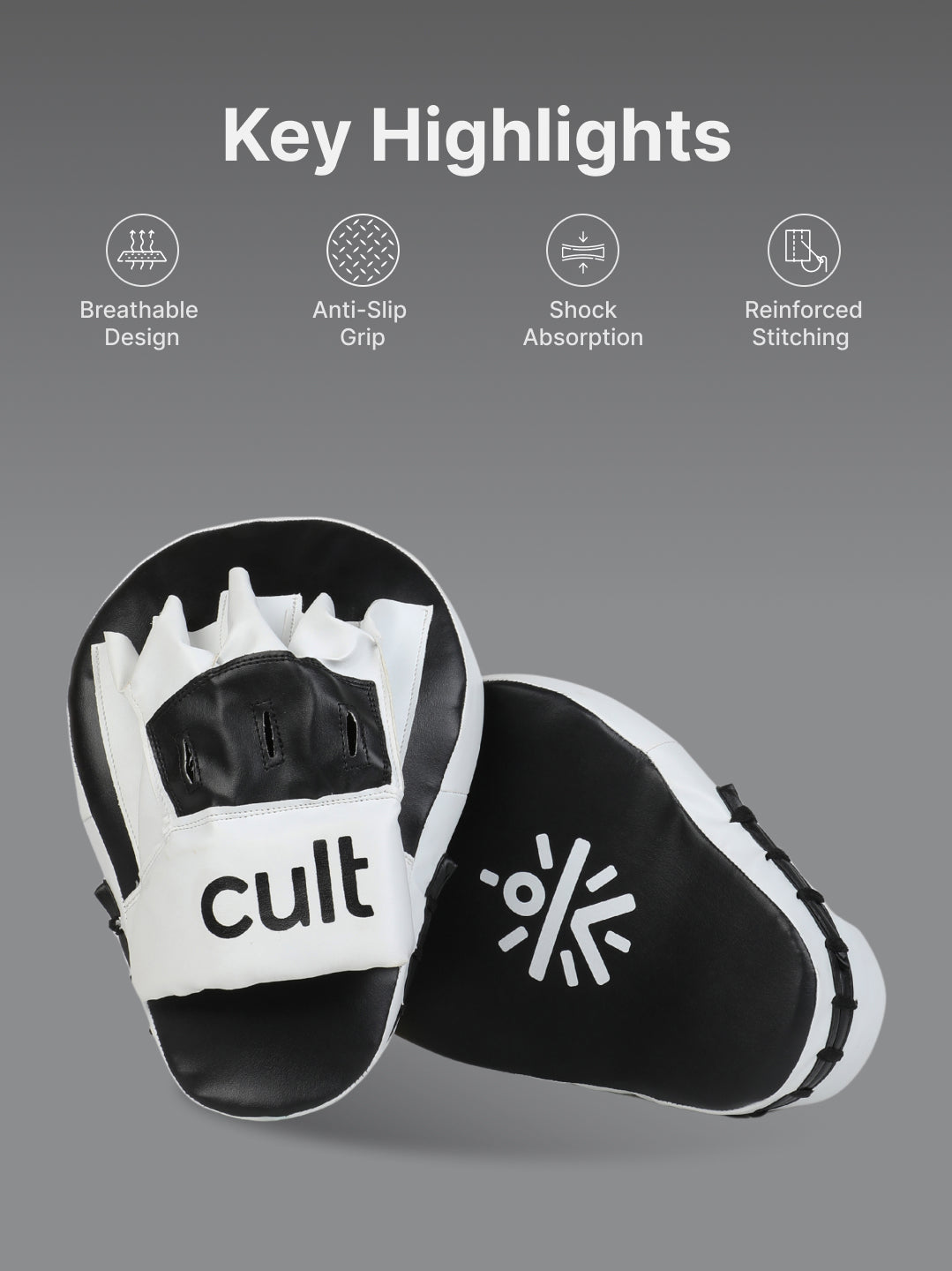 cult Boxing Focus Pad Unisex Black White