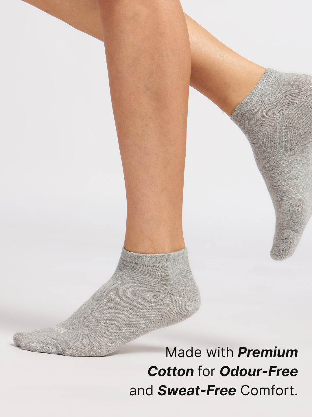 Casual Low Ankle Cotton White,Black & Grey Pack of 3 Women