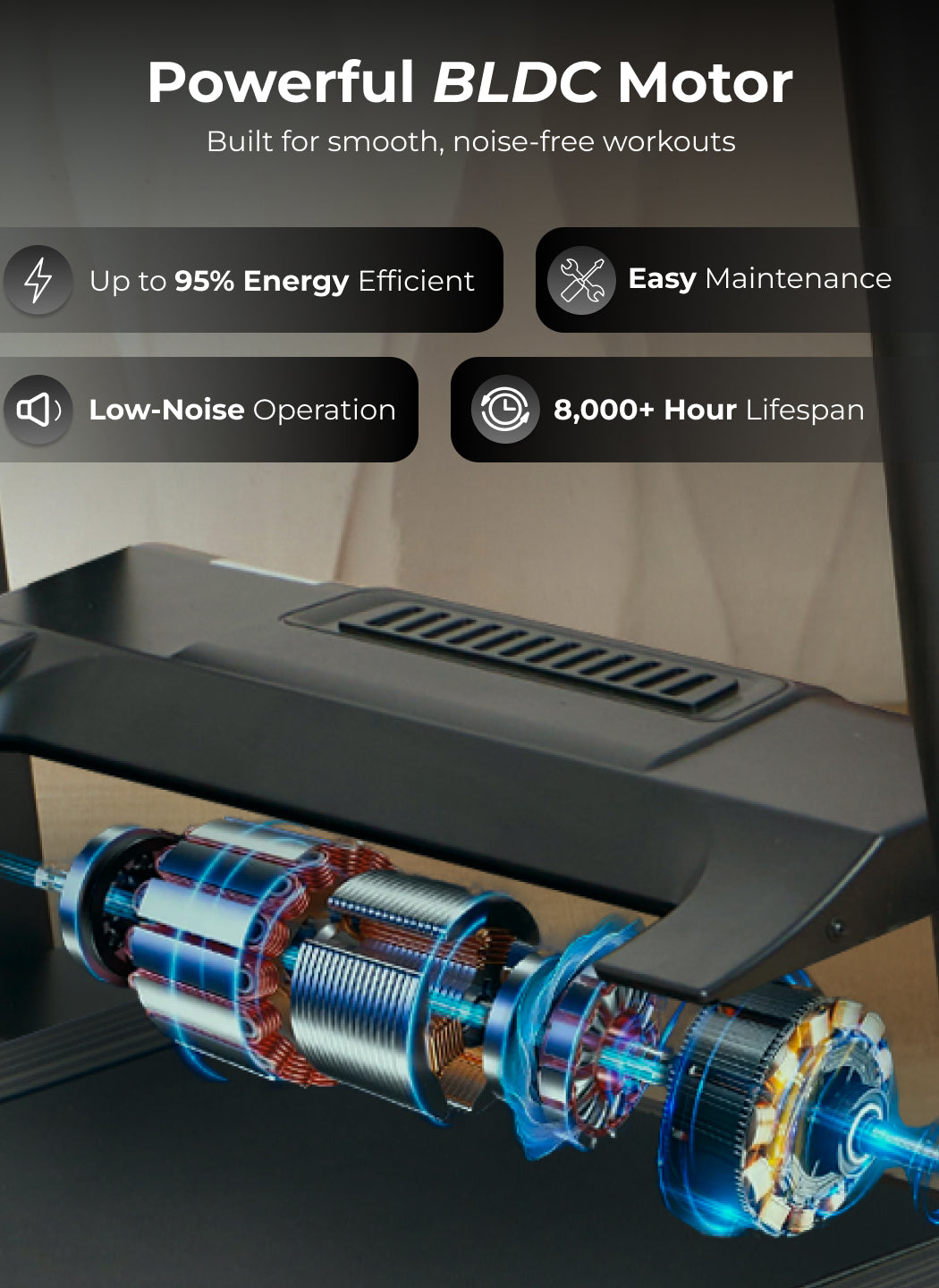 Cult SmartStrideSprint BLDC Motor (6HP Peak) Treadmill with Massager | Max Weight: 140kg | 15 Level Auto Incline (with 6 Months extended warranty)