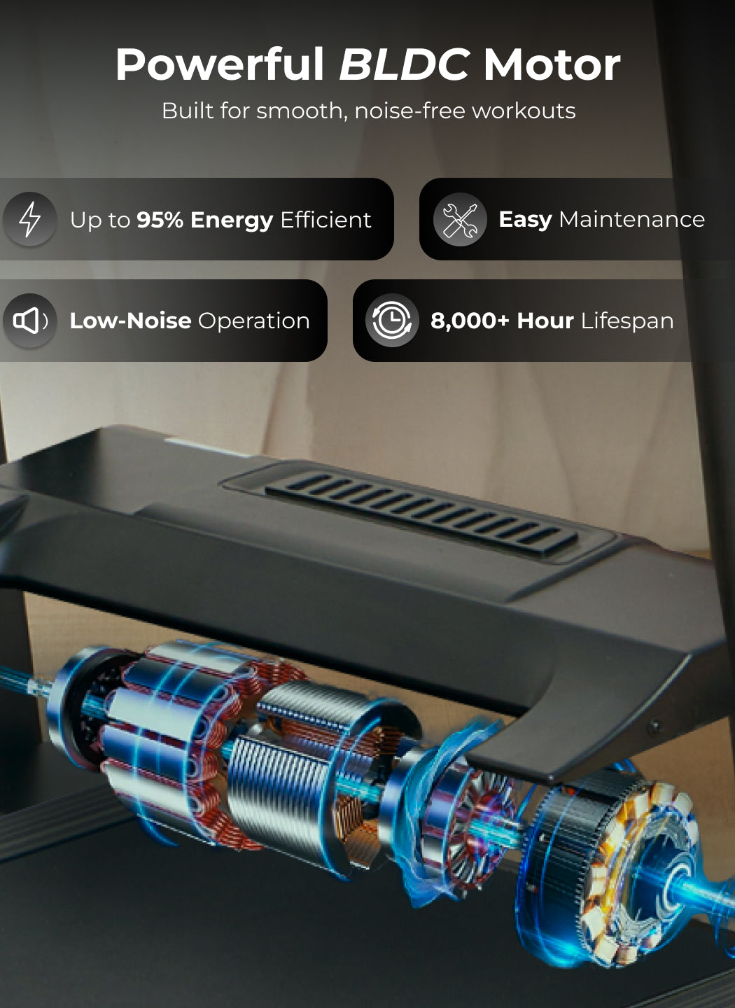 Cult SmartStrideActive BLDC Motor (5HP Peak) Treadmill with Massager | Max Weight: 130kg | 15 Level Auto Incline (with 6 Months extended warranty)