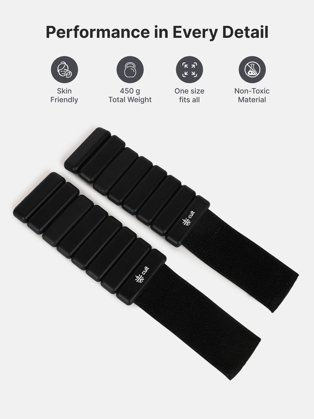 Adjustable Ankle and Wrist Weights (450 g X 2) pair with Removable 60 g Slots Blue – Customizable Weights for Running, Walking, Yoga & Workouts