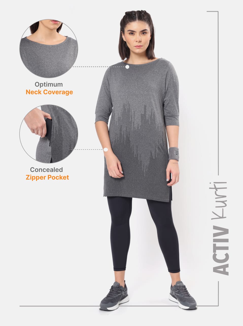 Printed Activ-Kurti with Side Pocket