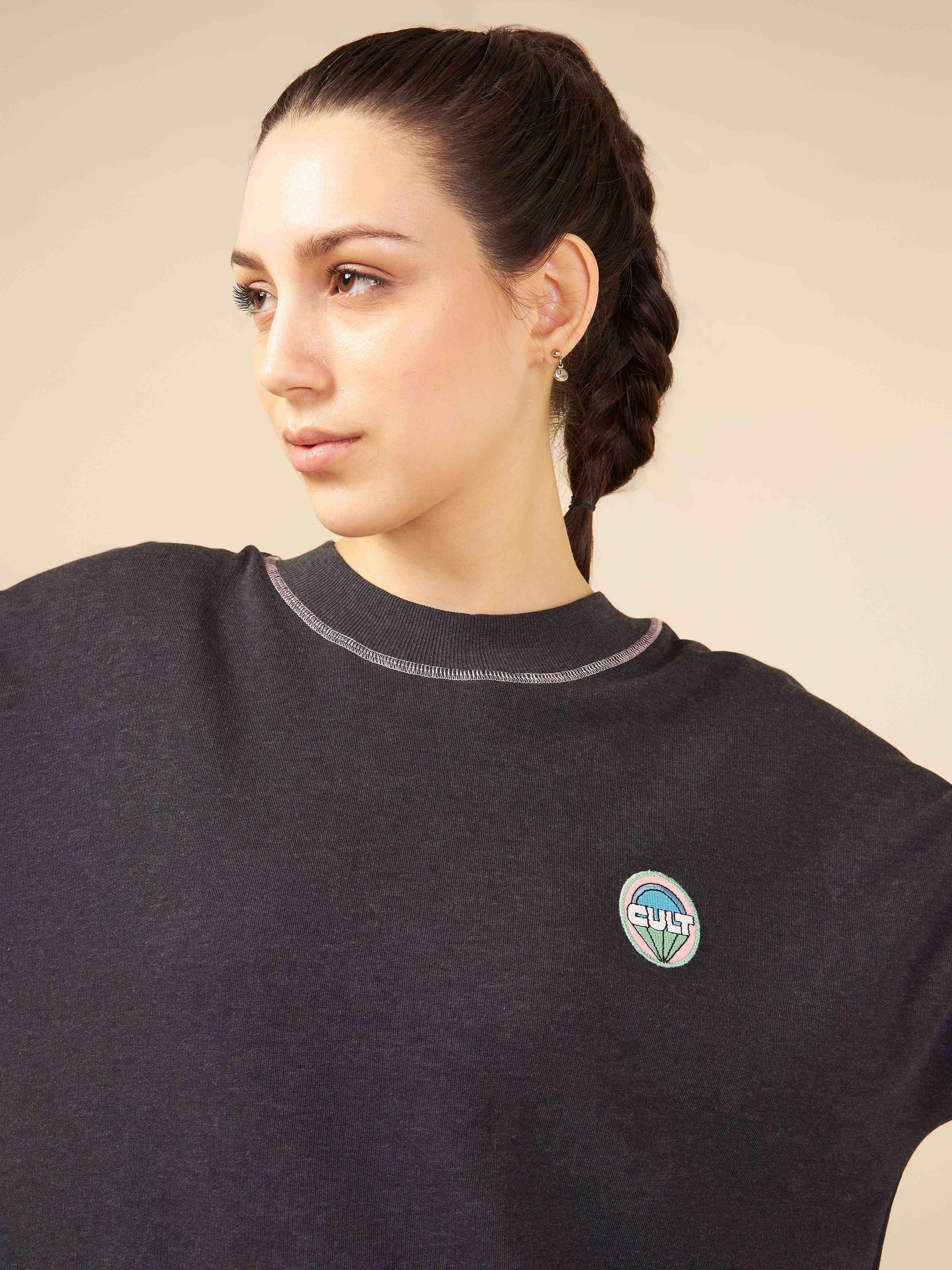 Women Black Cult Club Fan T-shirt