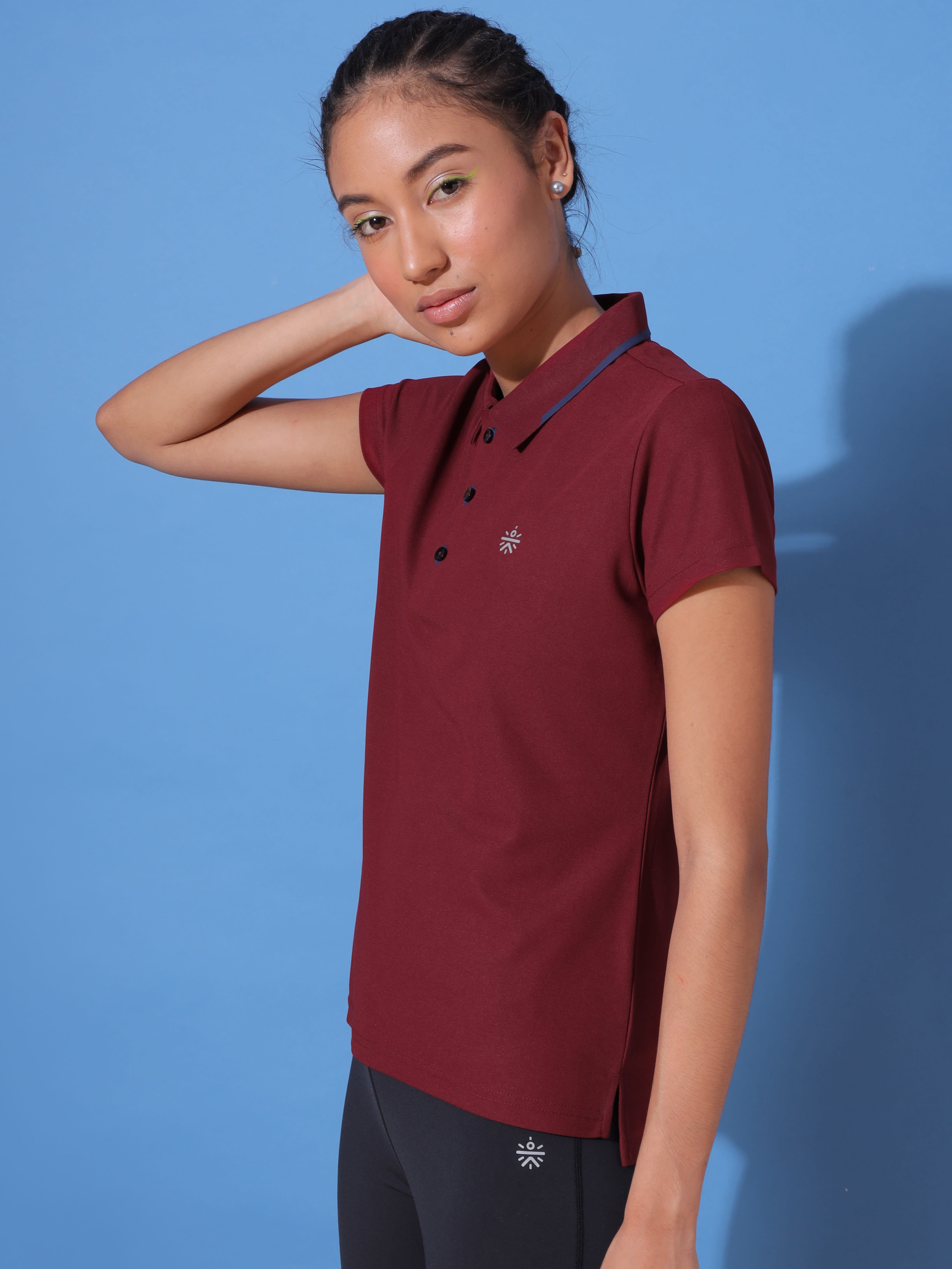Women's Bonded Plum Polo T-shirt