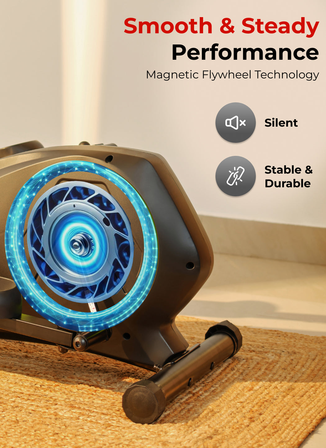 Smartcross B1 Elliptical Cross Trainer with 2kg Flywheel | Max Weight-120kg | 8 Level Magnetic Resistance (with 6 months extended warranty)