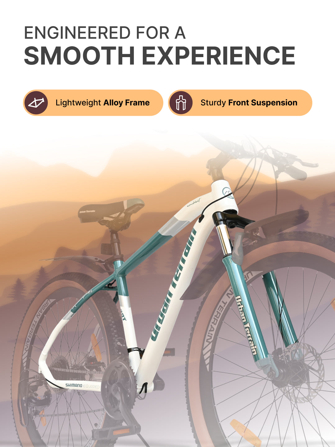 Aeroblast Mountain Bike Alloy Frame 21 Speed Cycle 29 inch With Front Suspension, Triple Wall Rim and Dual Disc Brakes, Ideal For 5.6 ft to 6 ft & above, 15+ Years, Unisex (WhiteBlue)