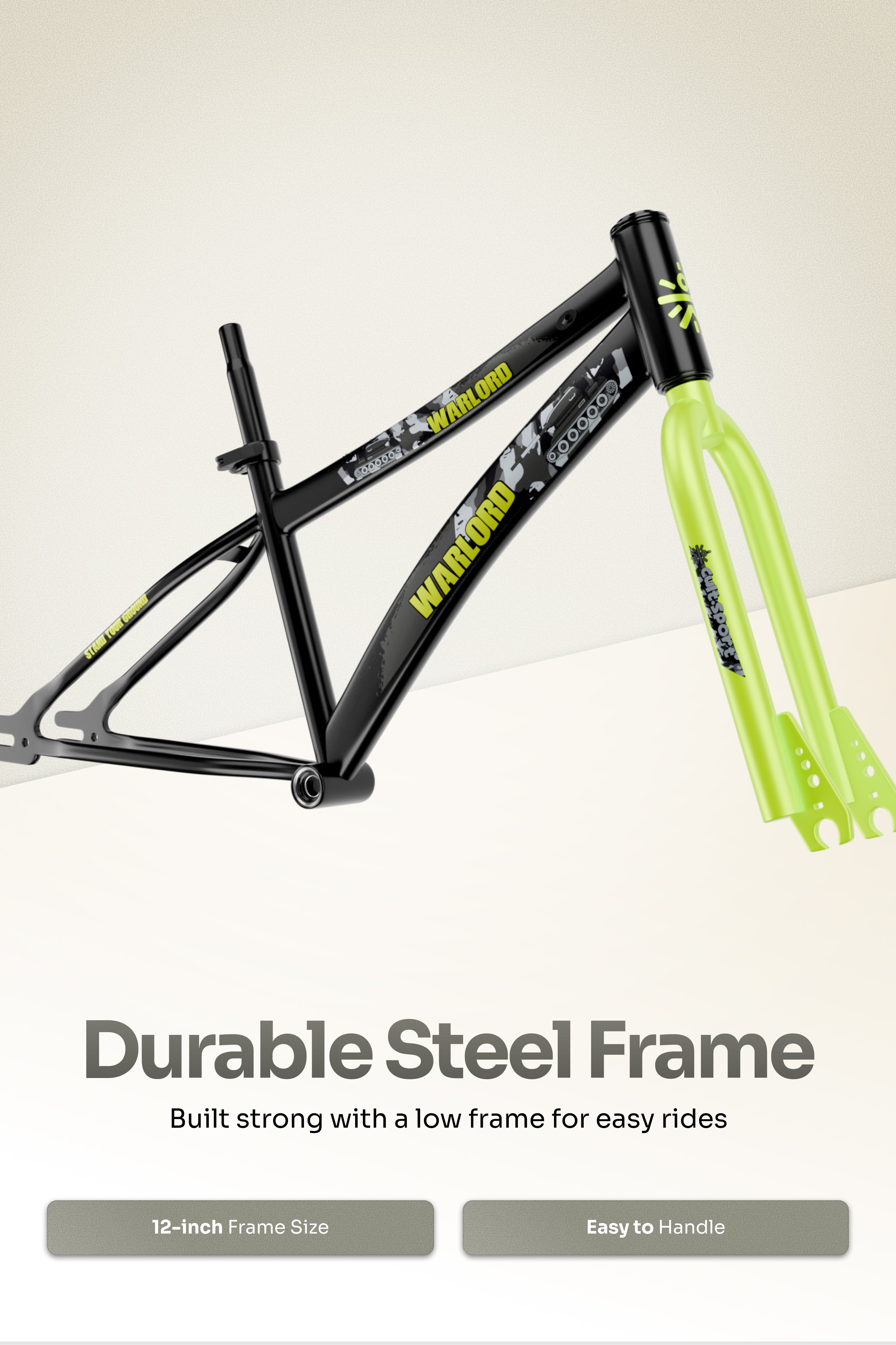 Warlord 20T Steel Frame Kids Bike Black