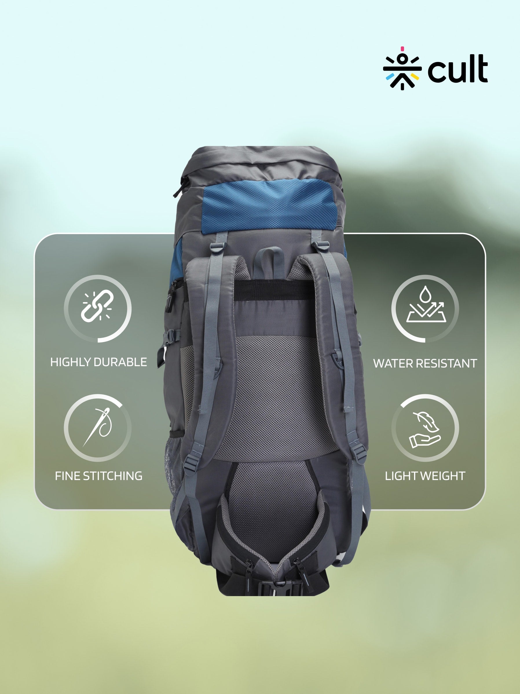 Travel Rucksack 65 L Grey Blue