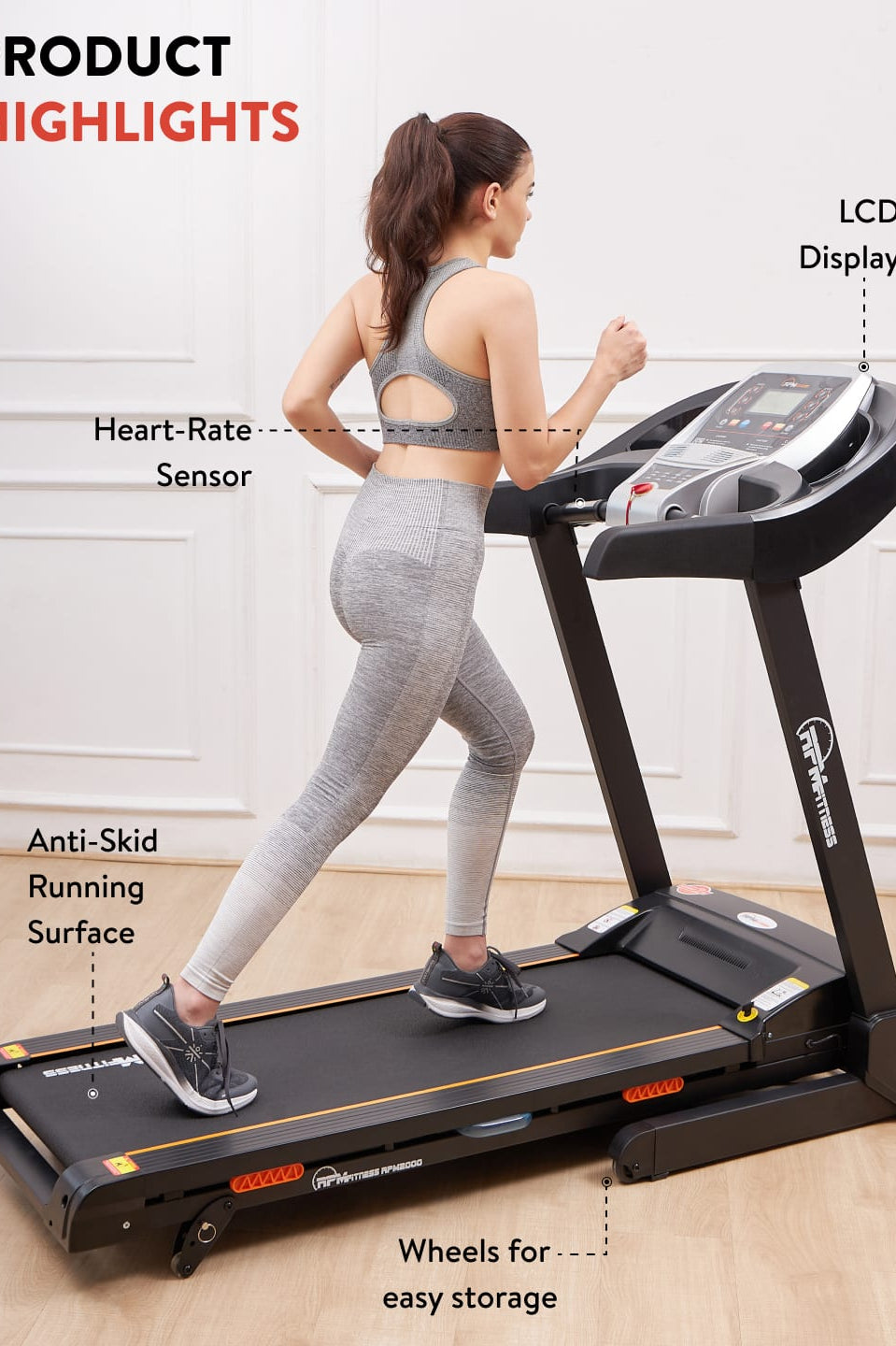 RPM2000 3.5HP DC Treadmill | 3-level Manual-Incline | Max Weight-110kg | Max Speed-14kmph (with 6 months extended warranty)