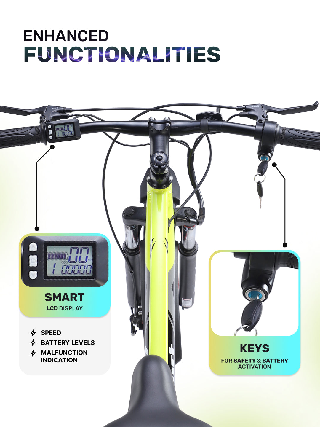 Escalator 27.5T Green with 250W BLDC Motor| 4 Hours Fast Charge| 7.8 Ah Li-ion Battery| Up to 35 Km| 27.5 Inches Wheels| Single Speed Electric Cycle | Ideal for 15+ Years