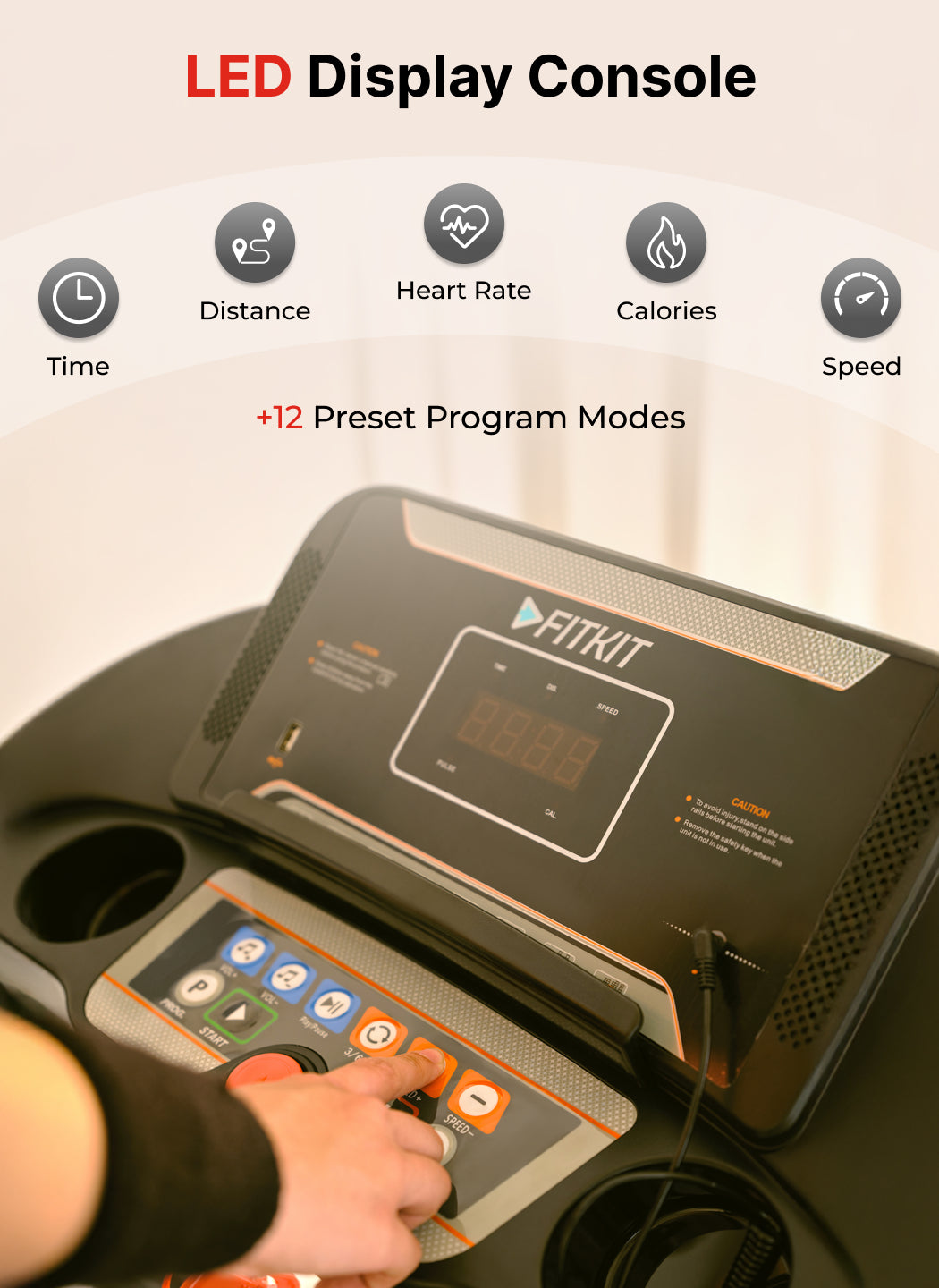 FT98Steel 3HP Treadmill | 3-Level Manual-Incline | Max Speed-12.8kmph | Max Weight-100kg (with 6 months extended warranty)