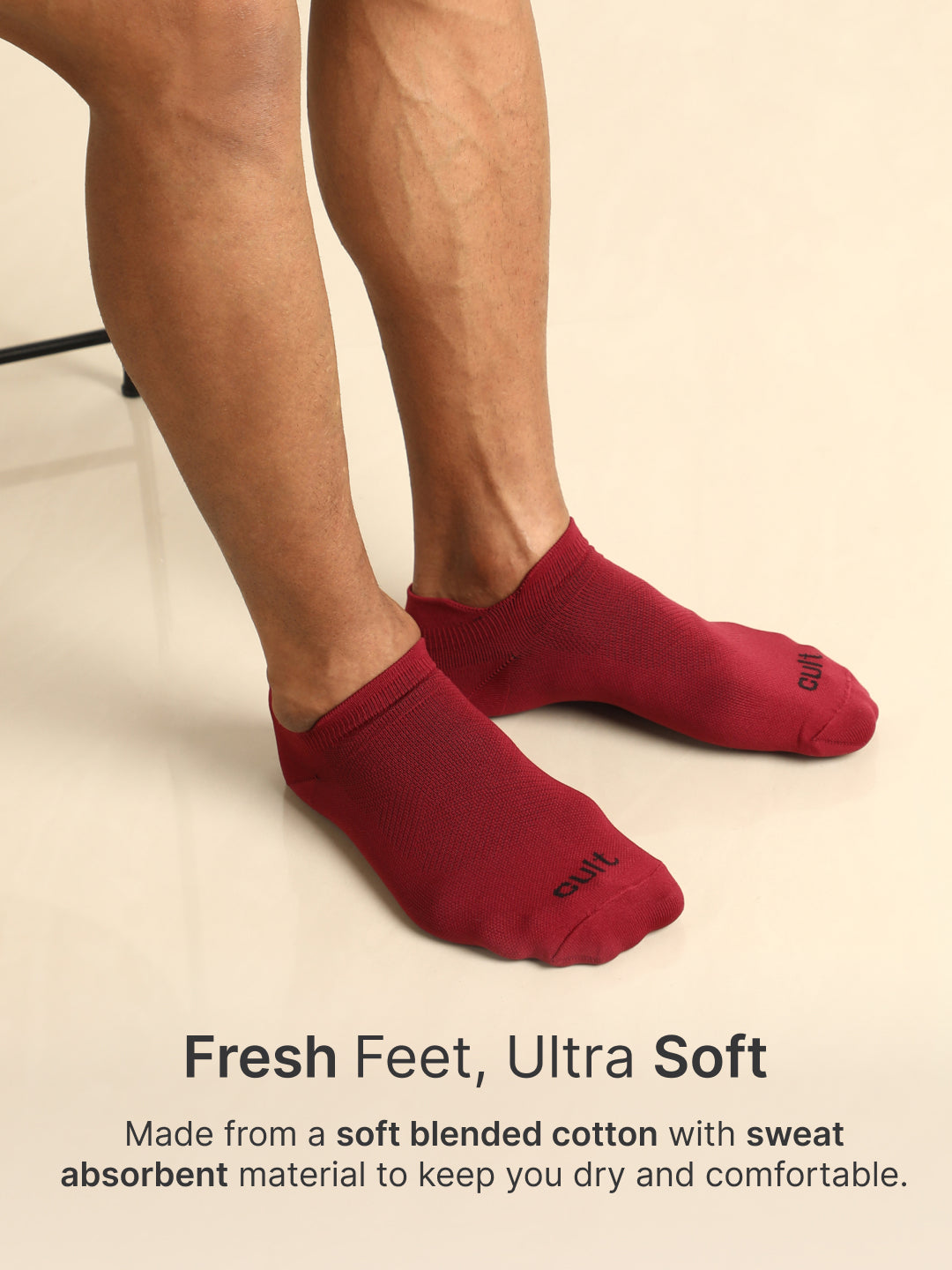 Sports Low Ankle Length Pack of 3 Olive,Black & Maroon Solid Men's Cotton Socks