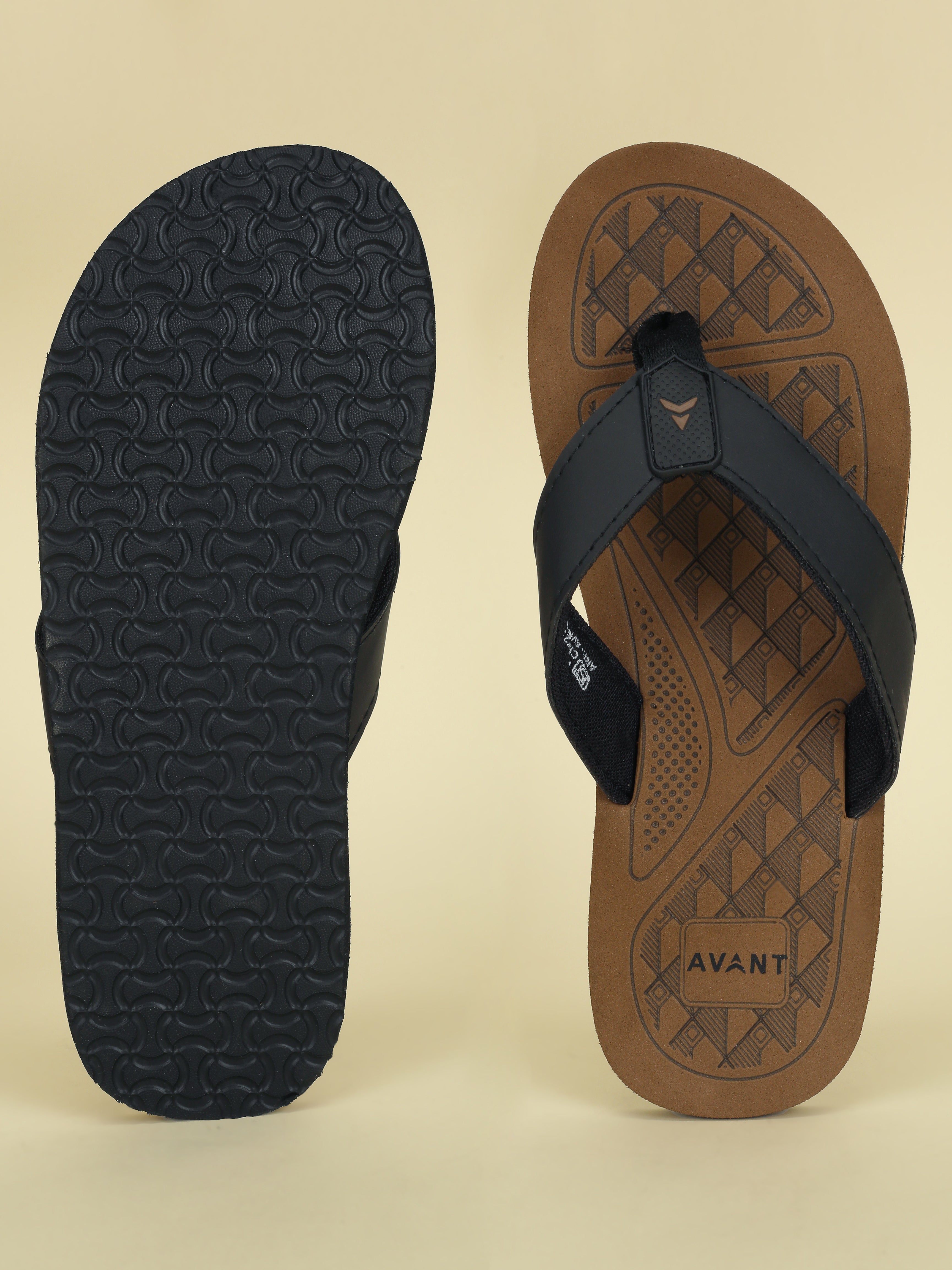 Avant Men's Milo Flip Flops - Brown/Beige