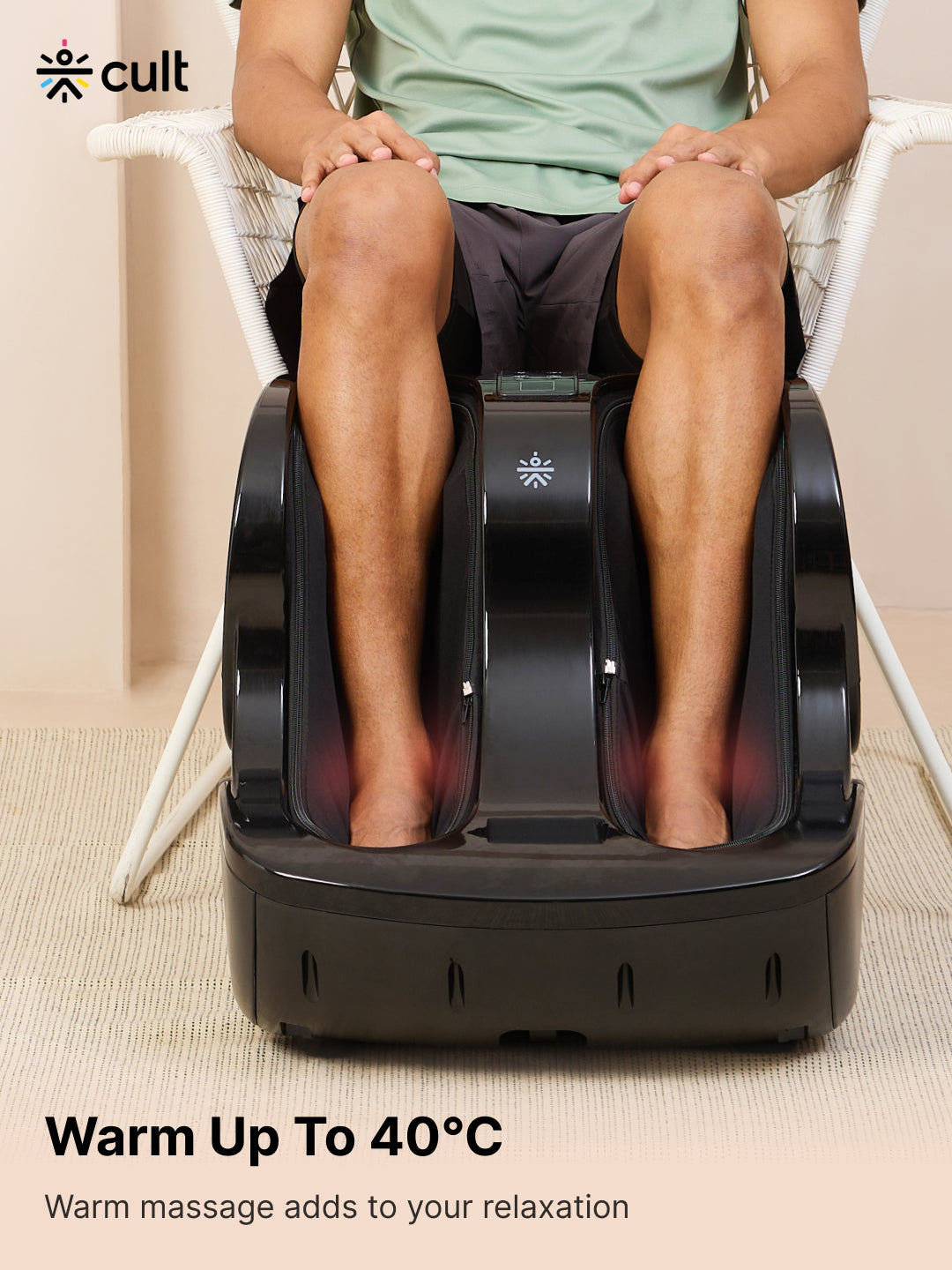 Cult Zen Foot & calf massager with Air Compression, Vibration & Warm Therapy, Pain Relief, Improves Blood Circulation, Suitable for Home usage