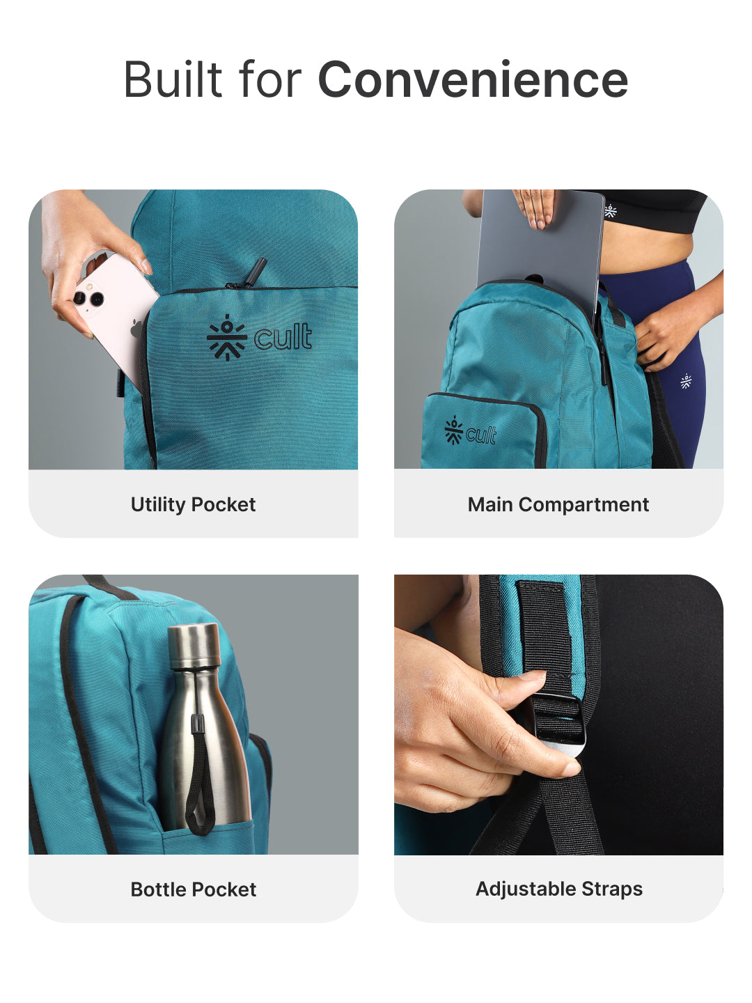 cult Foldable Backpack 25L Teal