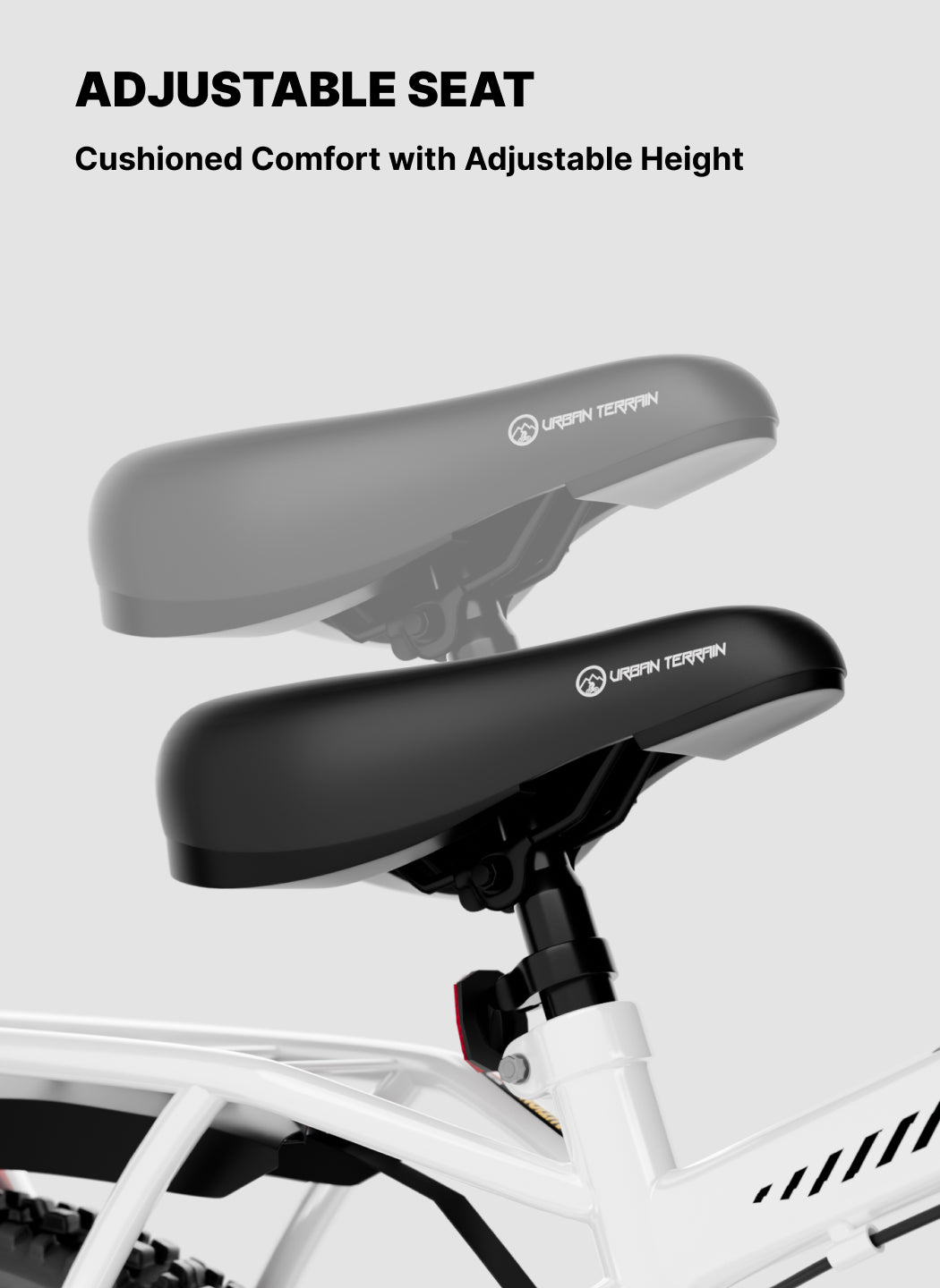 Urban Terrain Comet Pro 26T Single Speed Steel Mountain Bike with Front Suspension & Dual Disc Brakes (White)