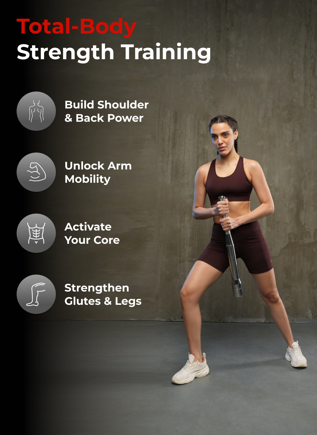 Cult 3-in-1 Adjustable Steel 7.5KG Mudgar for Full Body Training | Silver Indian Clubs (7.5 kg)