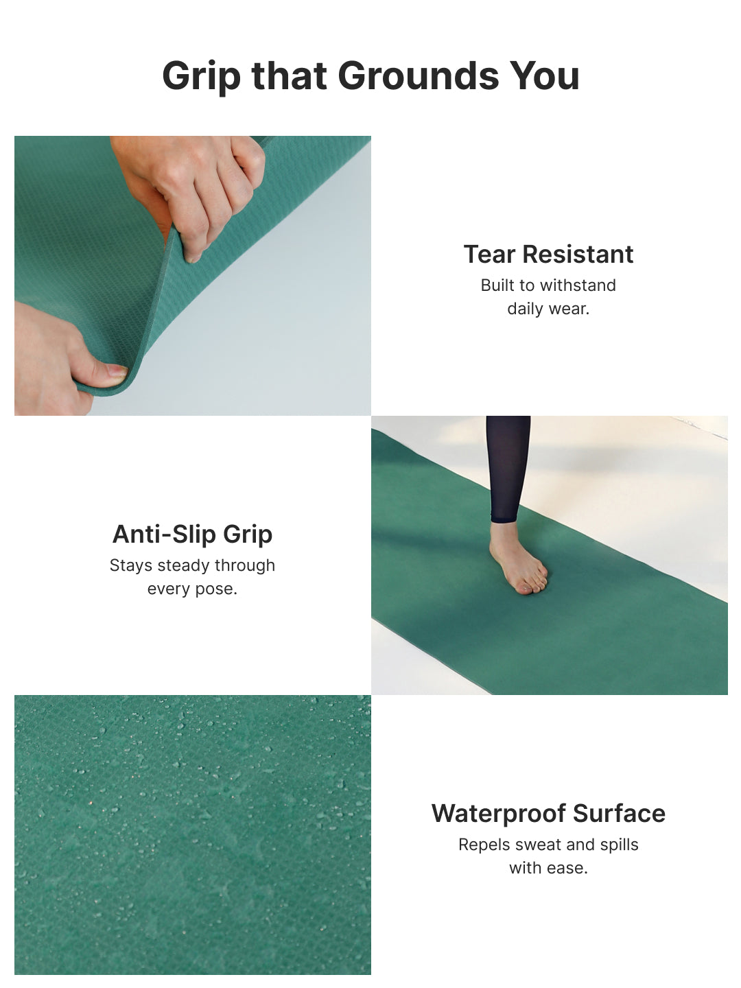 Cult Yoga Mat EVA 5mm with Carry Strap Non-Slip, Cushioned, Sweat-Resistant, Eco-Friendly Workout Mat for Home Gym & Fitness Sage Green