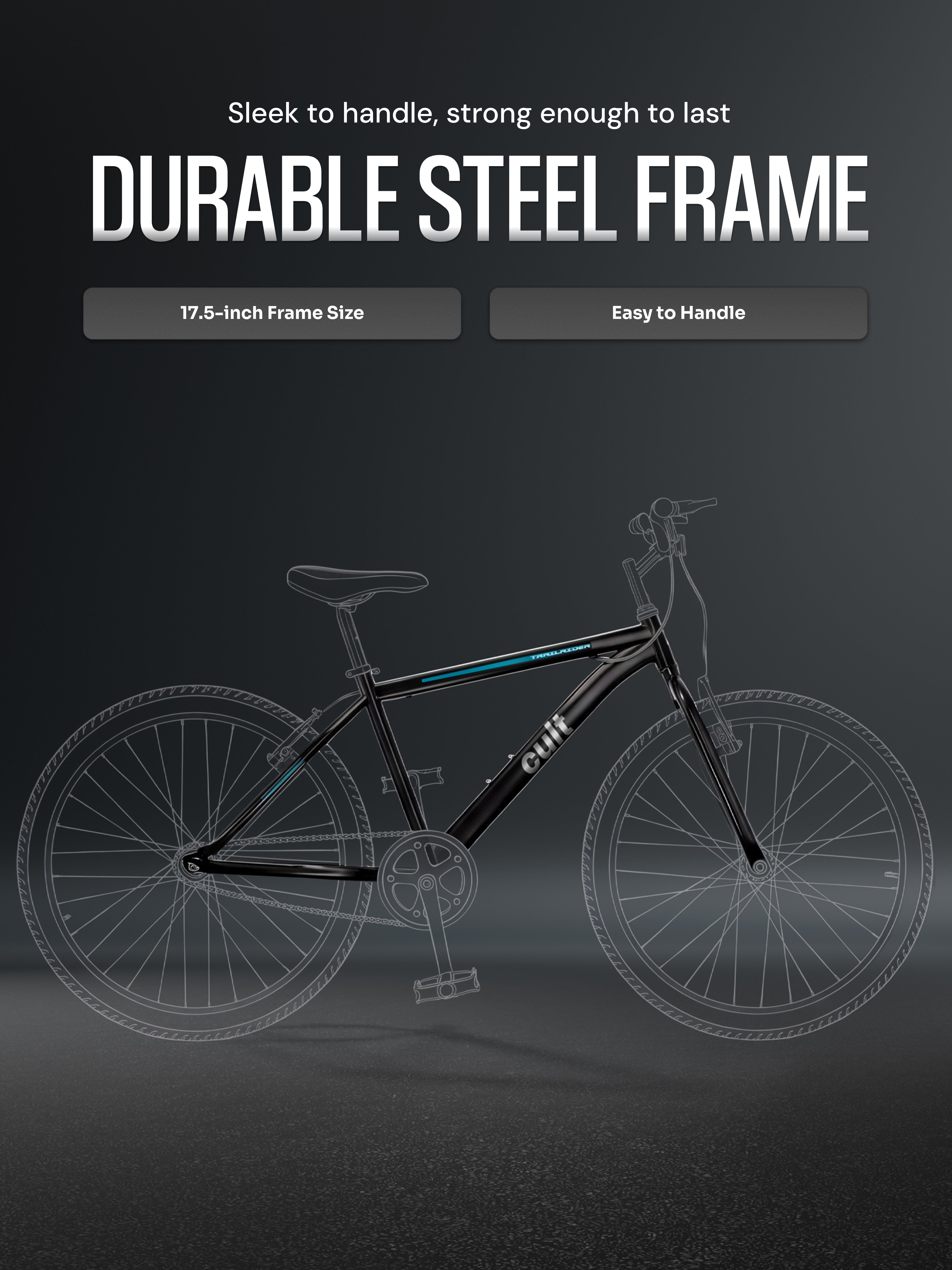 Cult TRAILRIDER 26T Single Speed Mountain Bike, Black