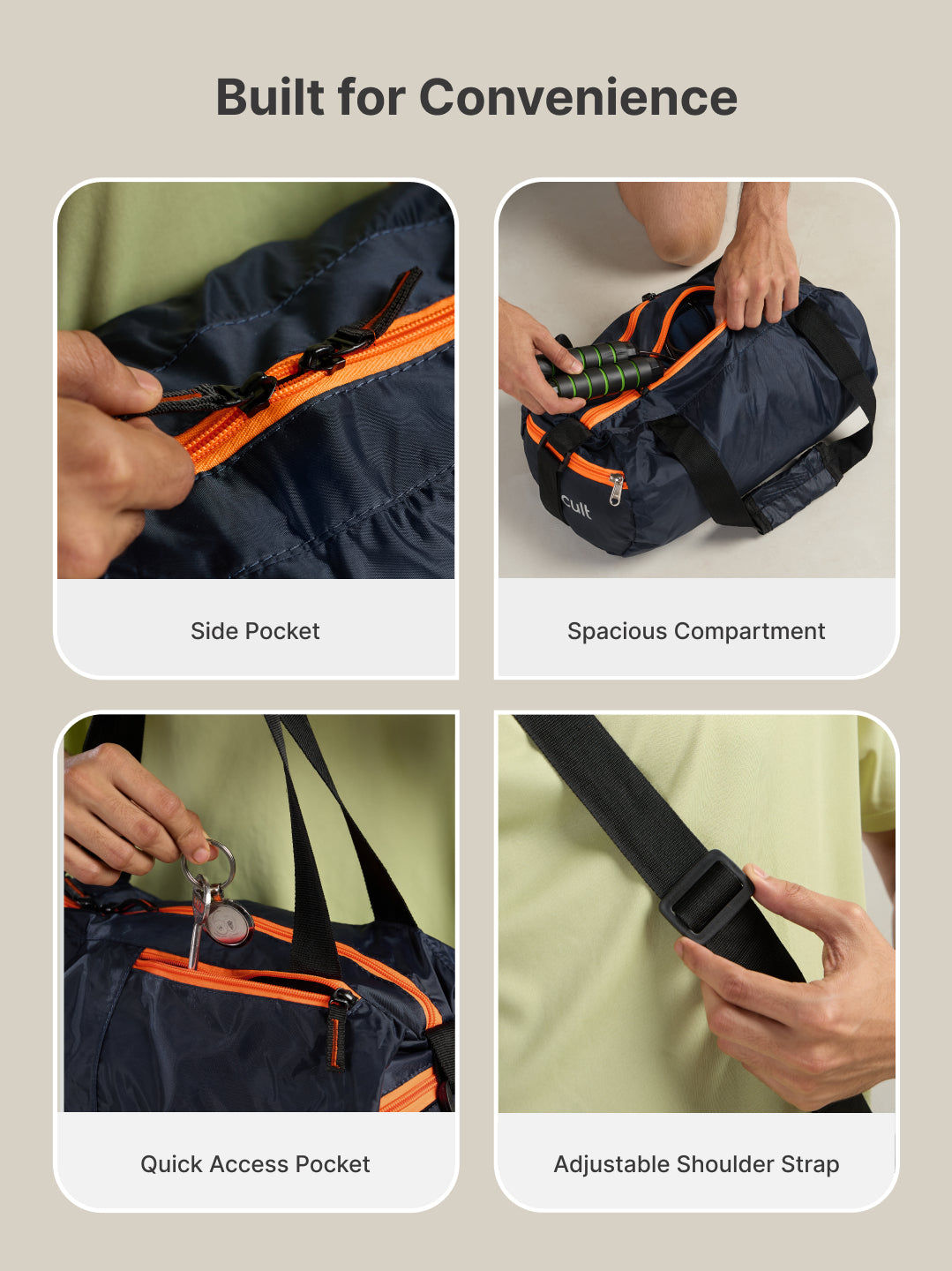 Foldable Gym Bag 20L - Navy