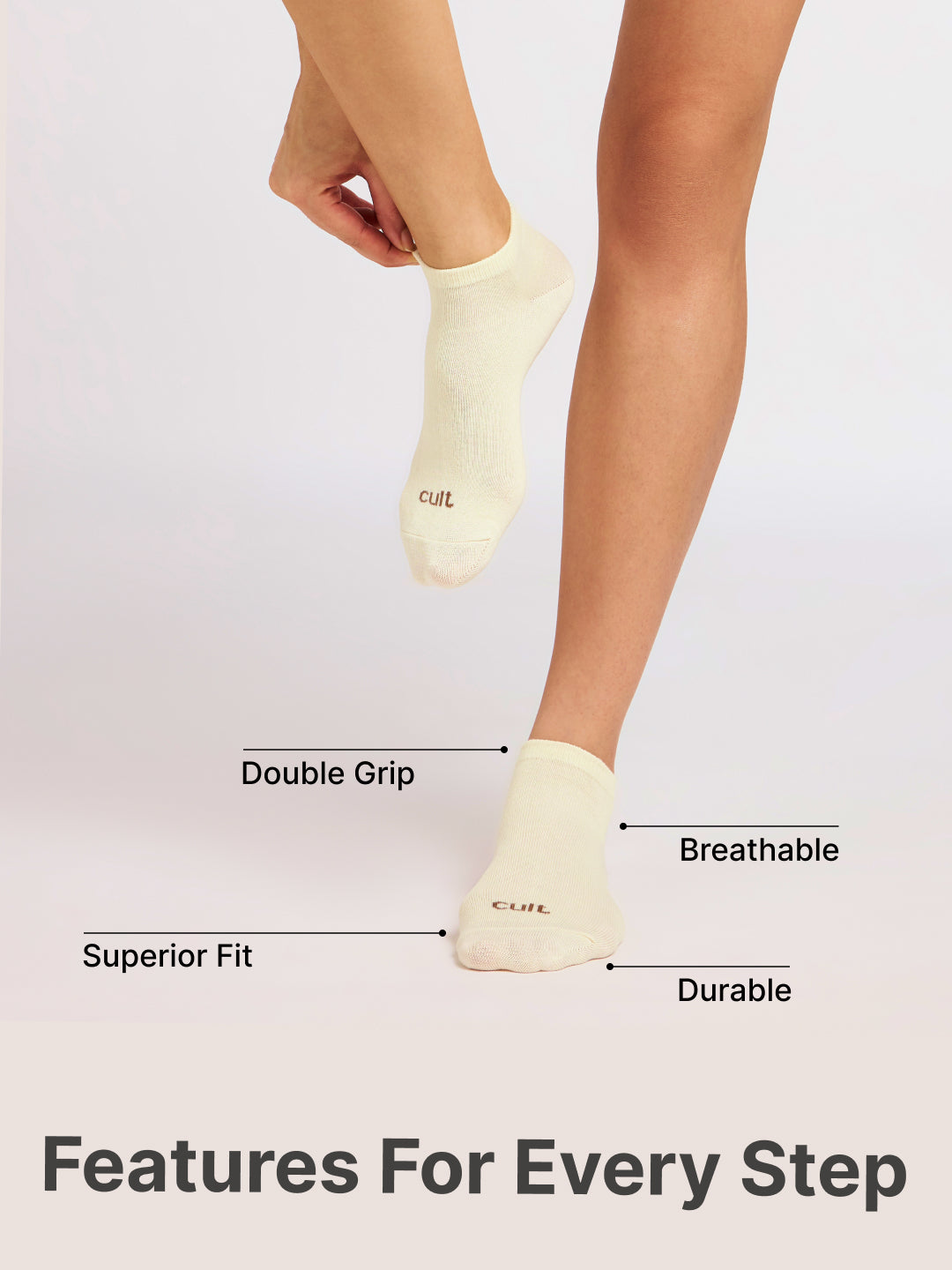 Casual Low Ankle Pack of 5 Pink,Yellow,Powder Blue,Grey & Black Women's Cotton Socks