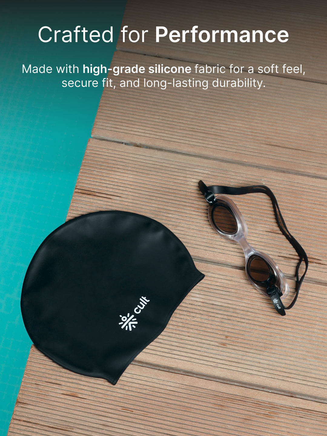 cult Swim Set with Swim cap,googles and nose plugs