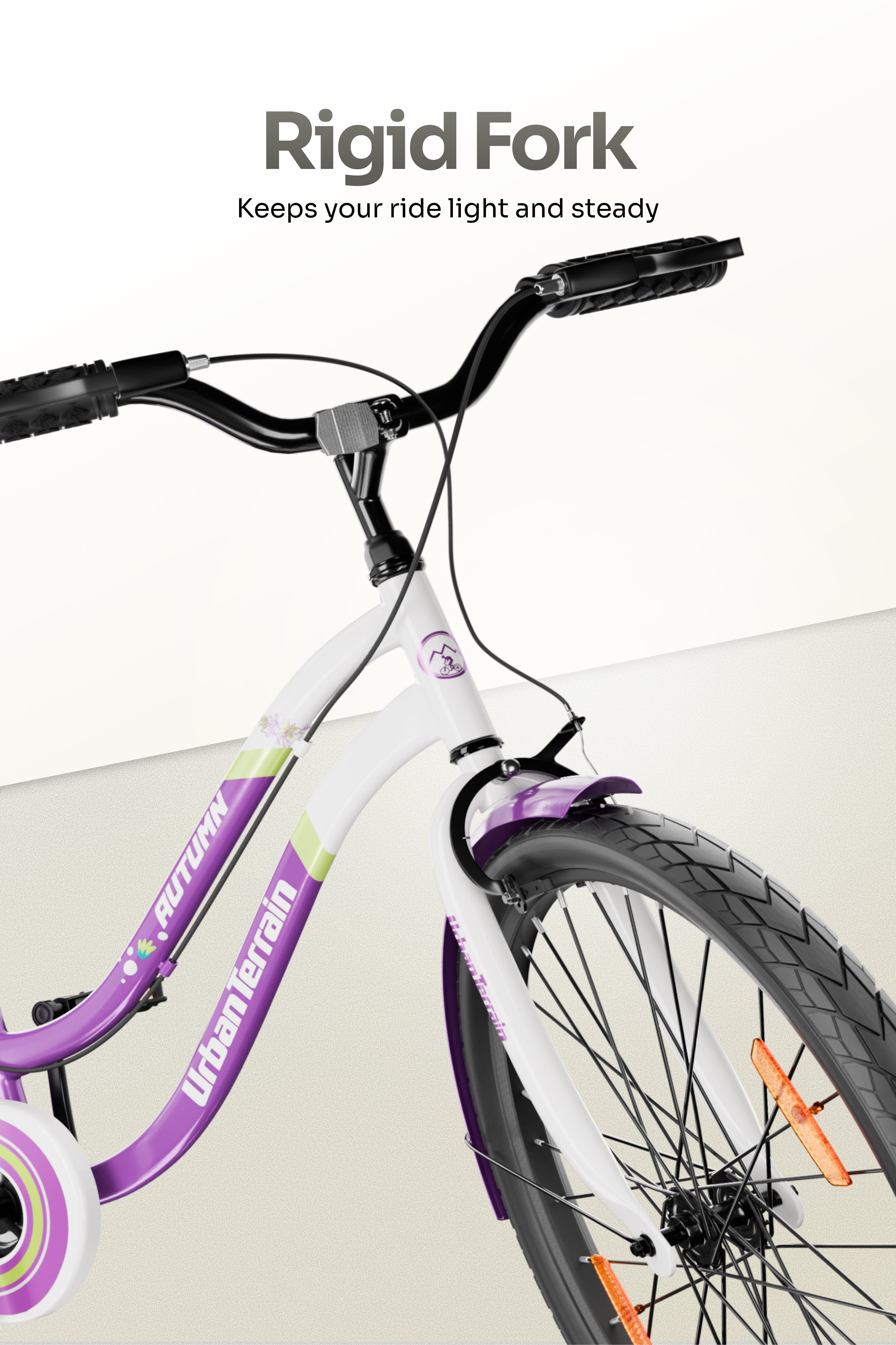 Autumn Women Cycle Steel 26 inch Tyre Single Speed With Single Wall Rim, Caliper Brakes and Rigid Fork, Voilet