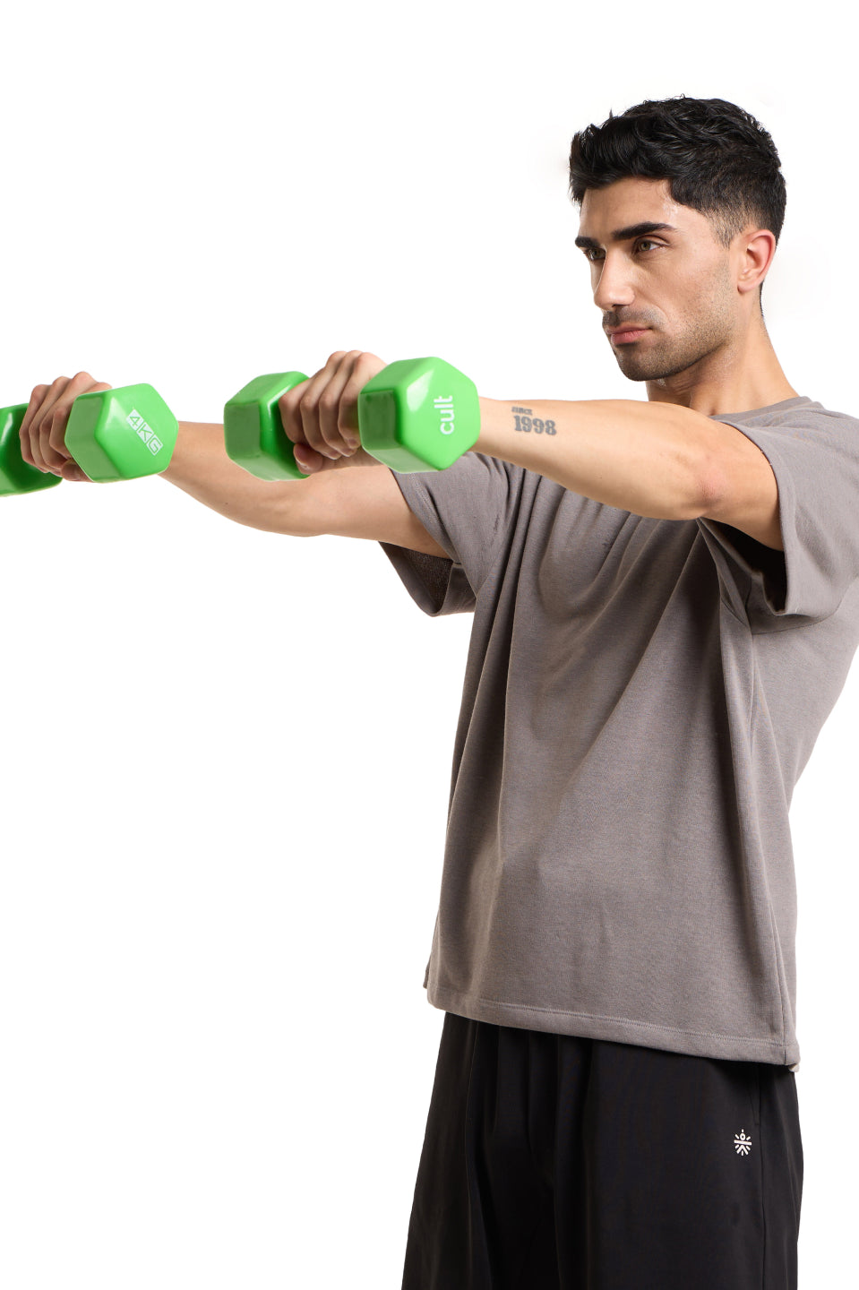 Cult 4KGx2 Vinyl Dumbbells For Home & Gym Exercises (Green)