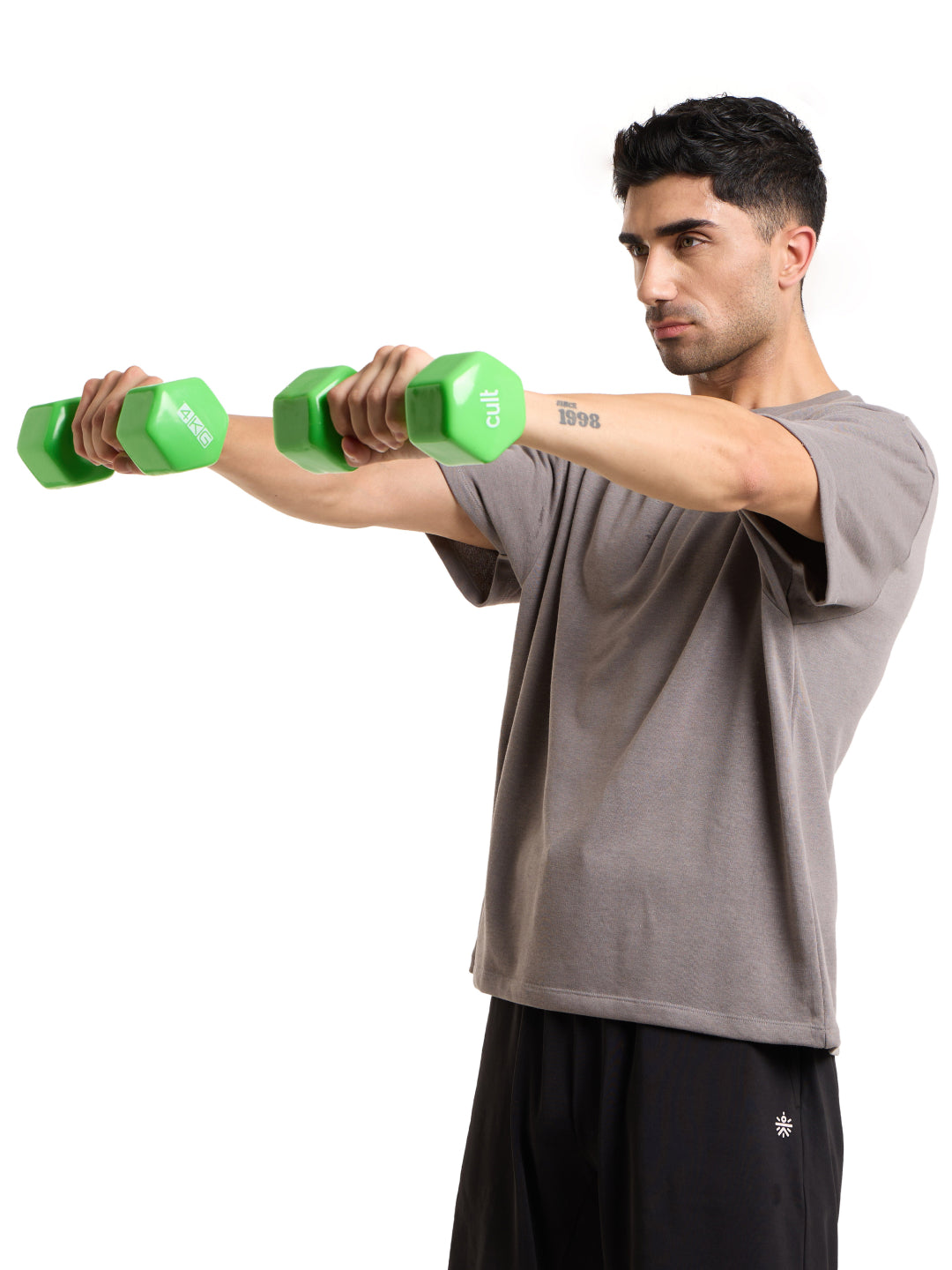 Cult 4KGx2 Vinyl Dumbbells For Home & Gym Exercises (Green)
