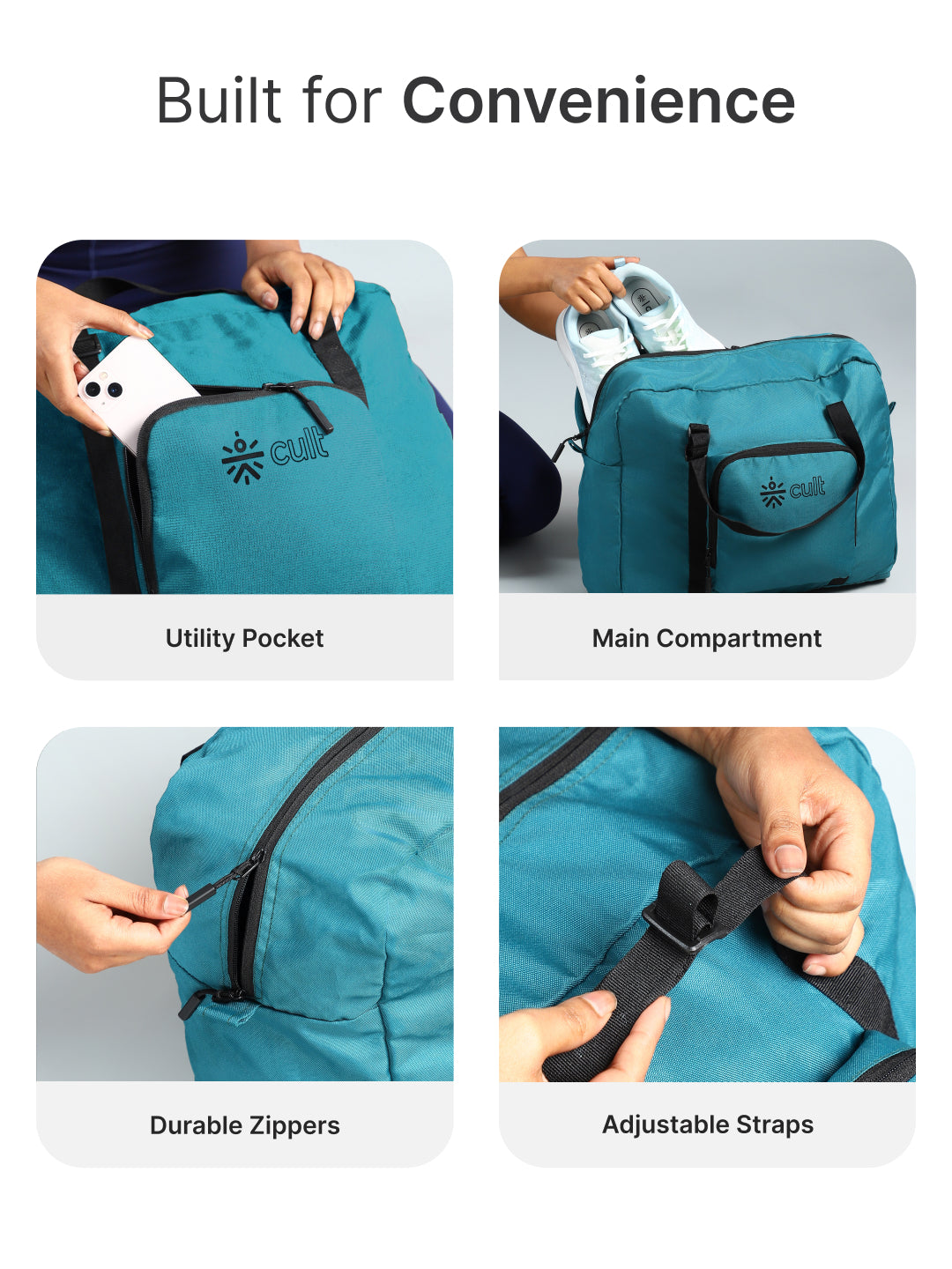 cult Foldable Duffle Bag 30L Teal