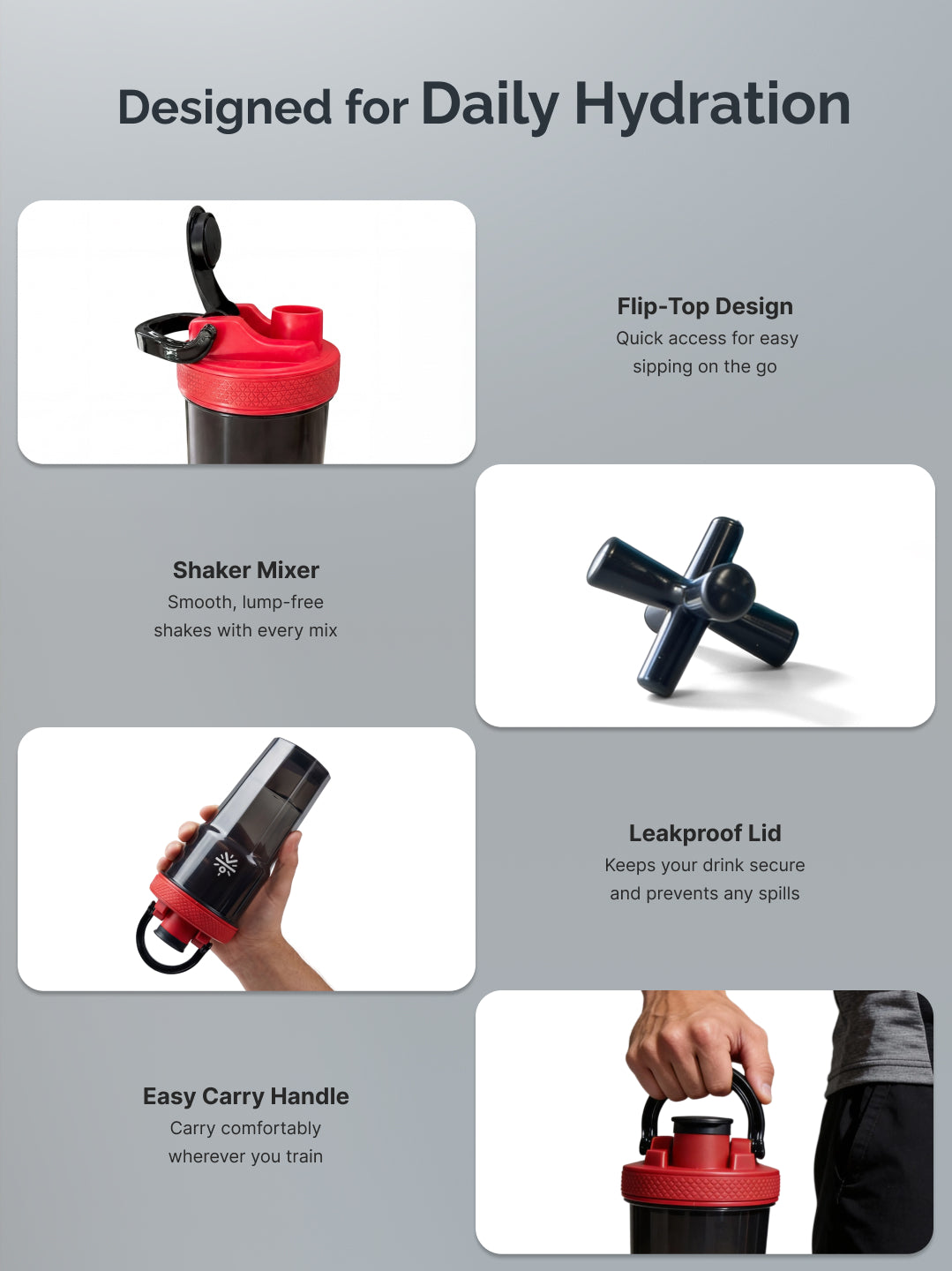 CULT FrostBlend Pro Shaker Bottle 600 ml, Premium Leak-Proof Multipurpose Shaker for Workout & Daily Use Black