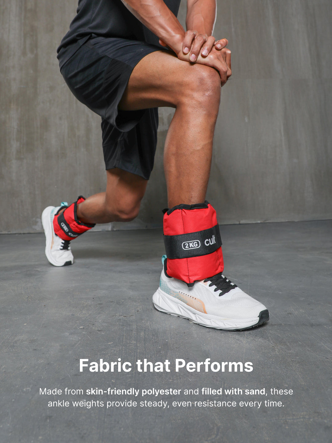 Ankle Weights 4 kg (2 kg Each Strap) Red – Strength Training, Running, Yoga & Home Workouts