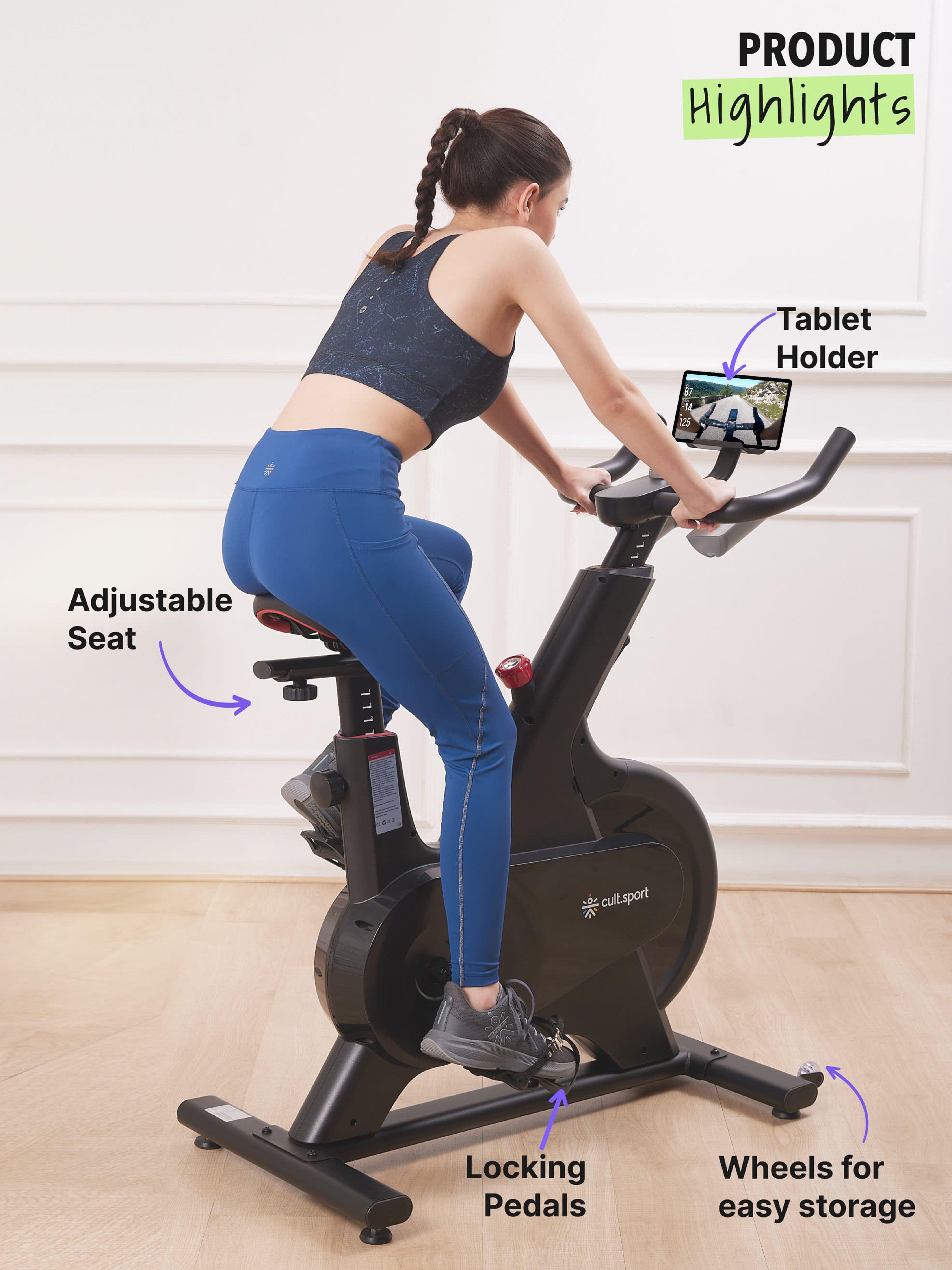 Smartbike Danville | 6.5kg Flywheel | Max Weight-130kg | 100 Level Magnetic Resistance (with 6 months extended warranty)