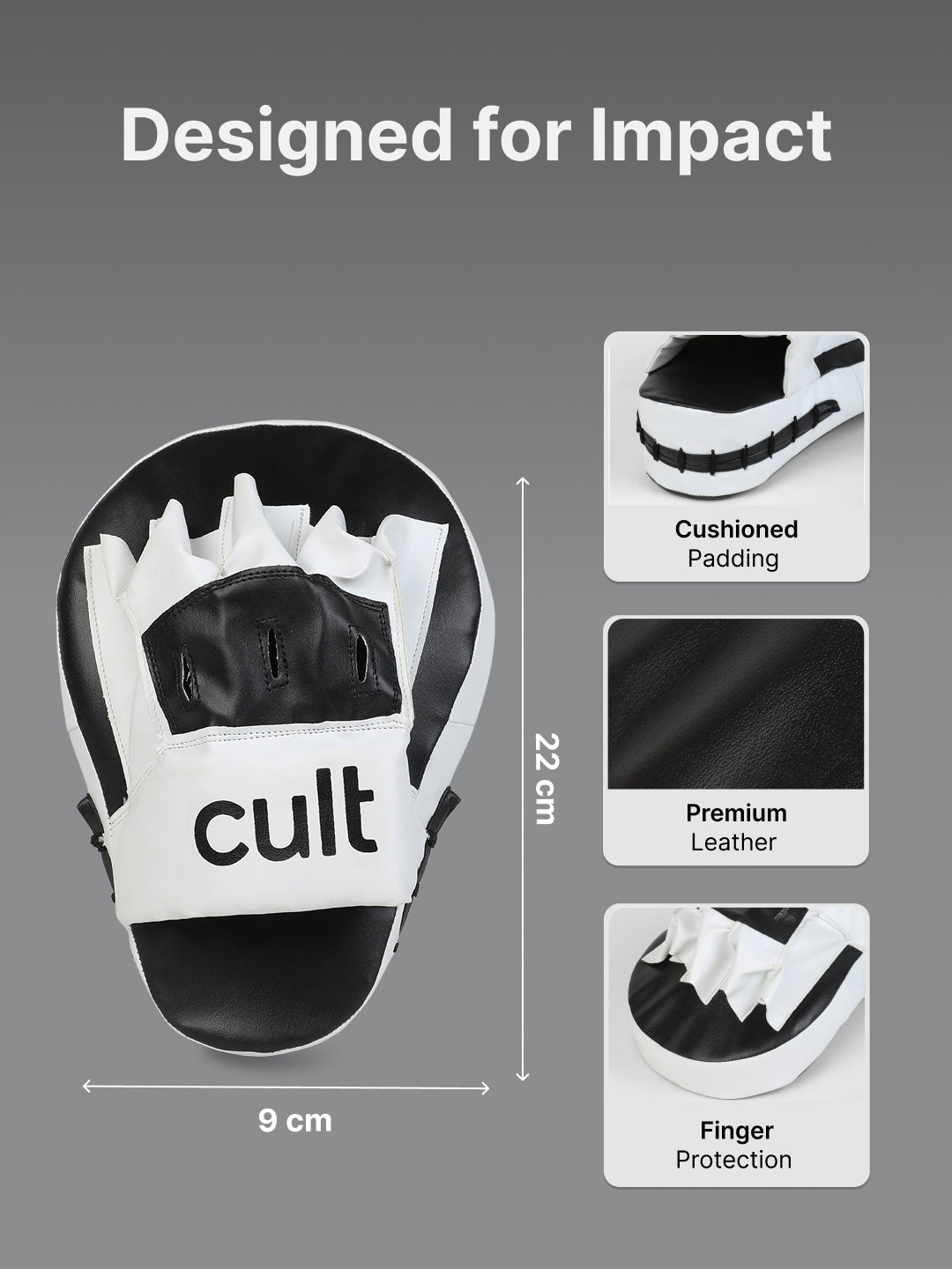 cult Boxing Focus Pad Unisex Black White