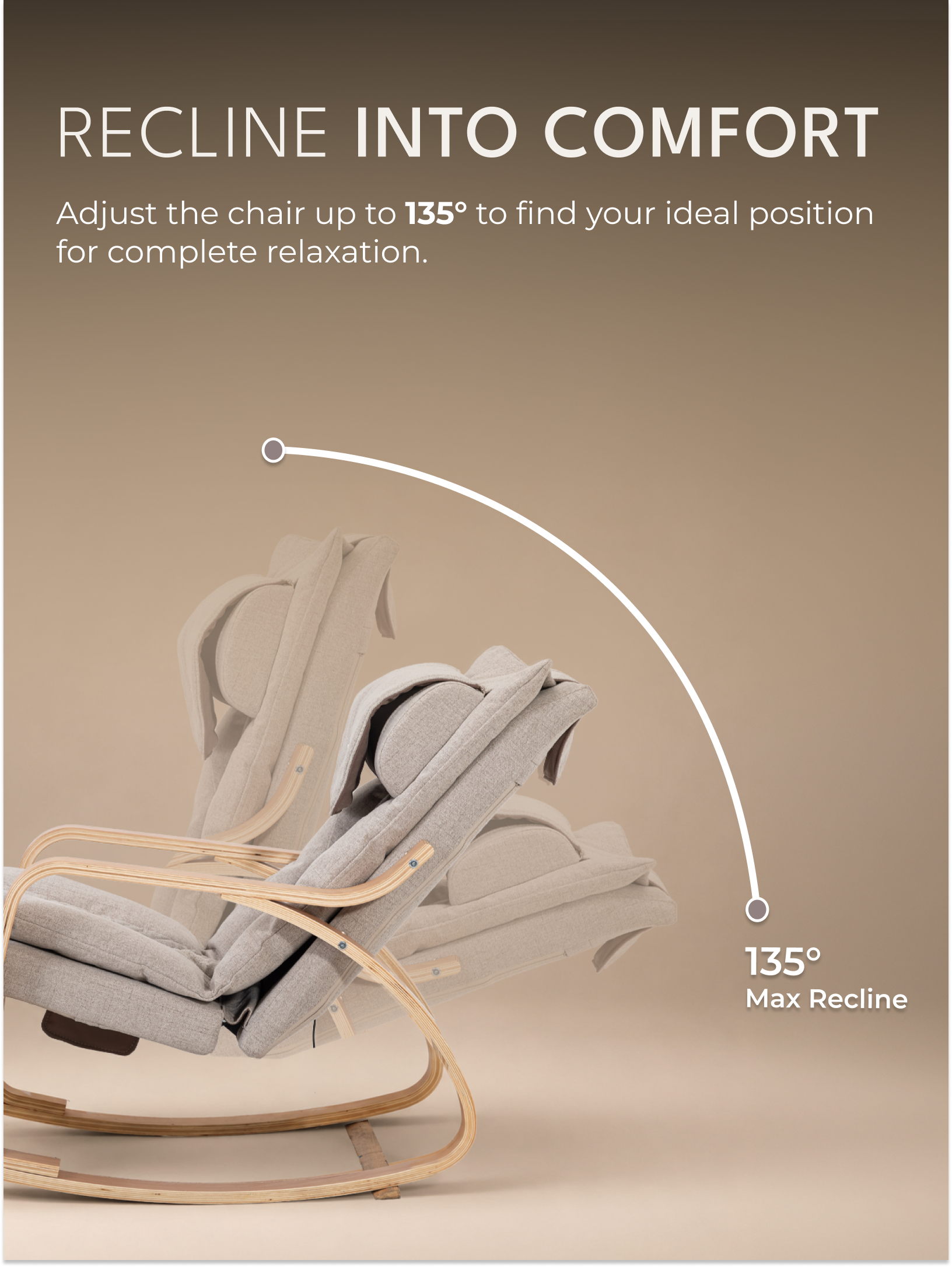 Cult Rocking Recliner Massage Chair | 2-in-1 Massage & Rocking Chair | S-Track Full Body Massage | 135° Recline | 5-Level Adjustable Leg Rest | Waist Heating | Remote Control | Vibration Massage