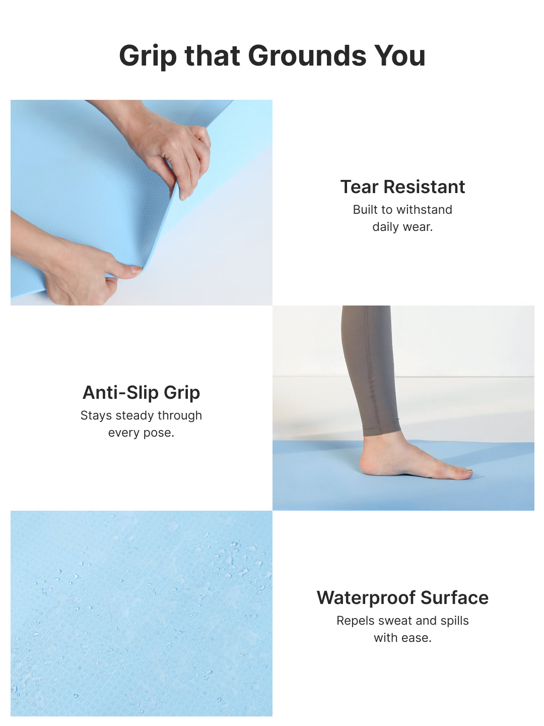 Cult Yoga Mat 4mm EVA with Carry Strap Lightweight, Non-Slip, Cushioned & Sweat-Resistant Exercise Mat Eco-Friendly Workout Mat for Yoga, Pilates, Meditation & Home Gym Blue