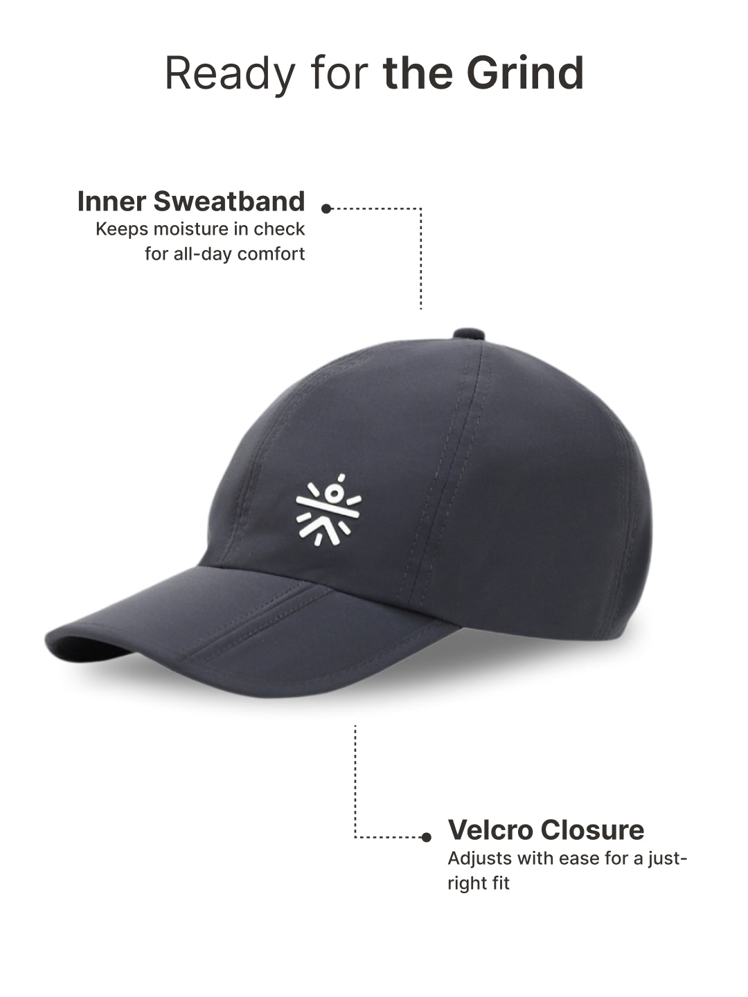 cult Foldable Cap Unisex with Adjustable Strap Grey