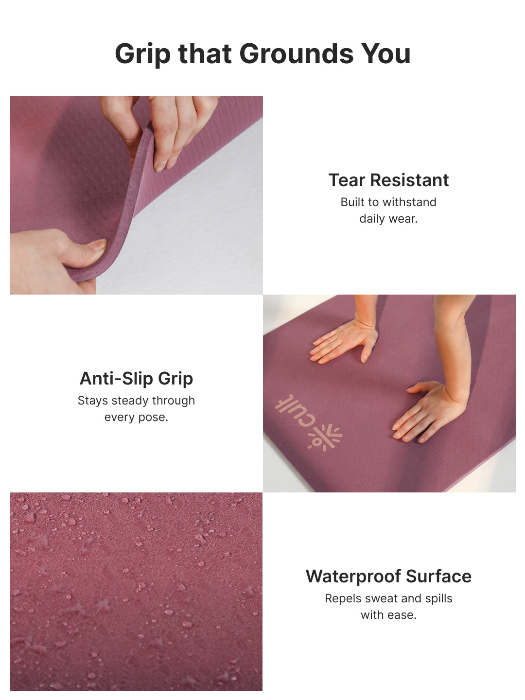 CULT TPE Yoga Mat 10mm Extra Thick with Carry Strap and Bag Non-Toxic, Latex-Free, Anti-Slip, Tear-Resistant & Lightweight Superior Cushioning for Joint Support, Ideal for Yoga, Pilates, Meditation & Home Workouts - Maroon