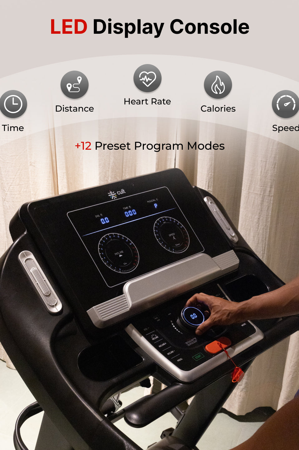 Smartrun Davie 7 HP Peak Treadmill | 15-level Auto-Incline & Massager | Max Weight-150kg | Max Speed-20kmph (with 6 Months Extended Warranty)