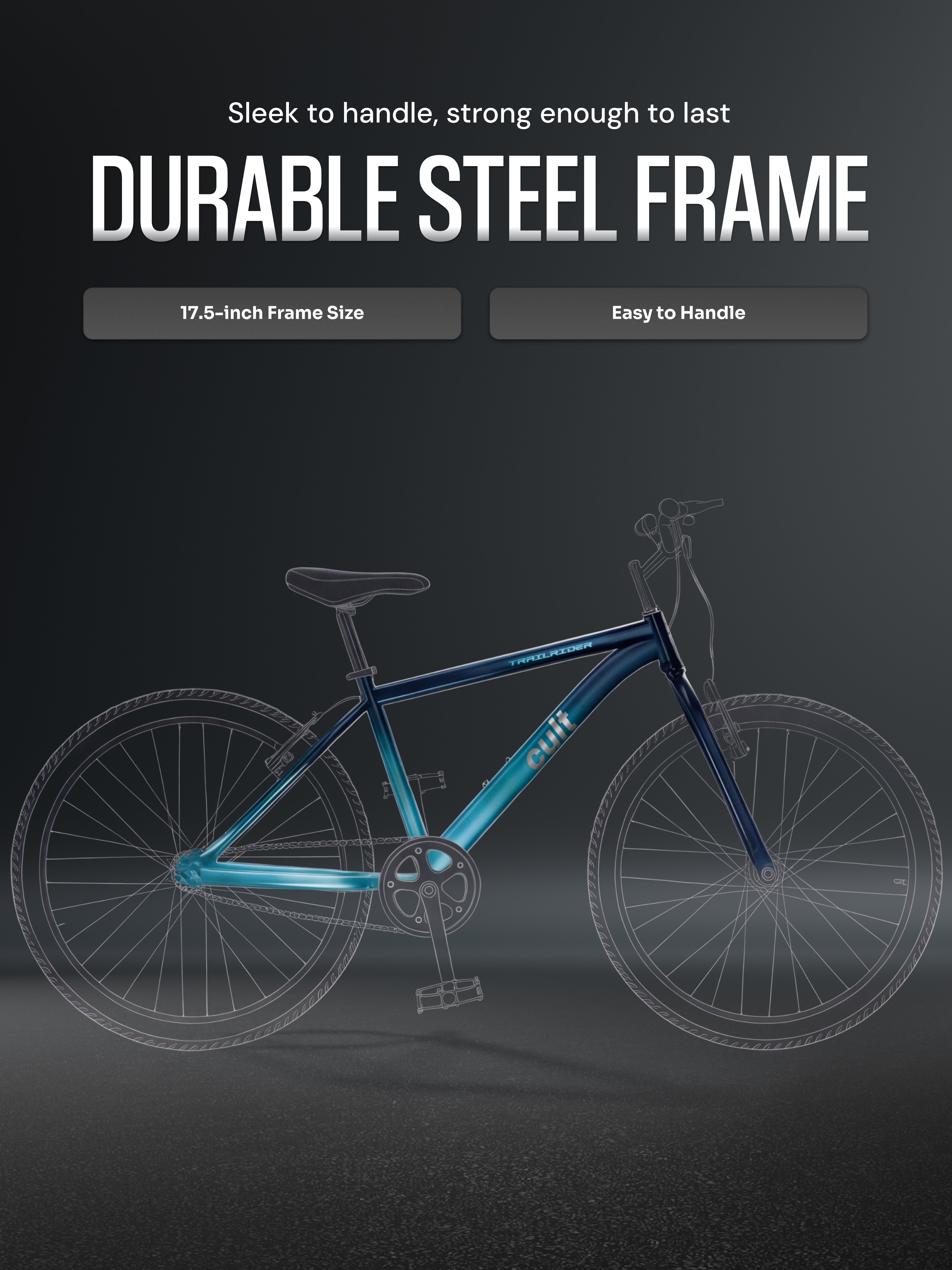 Cult TRAILRIDER 26T Single Speed Mountain Bike, Blue