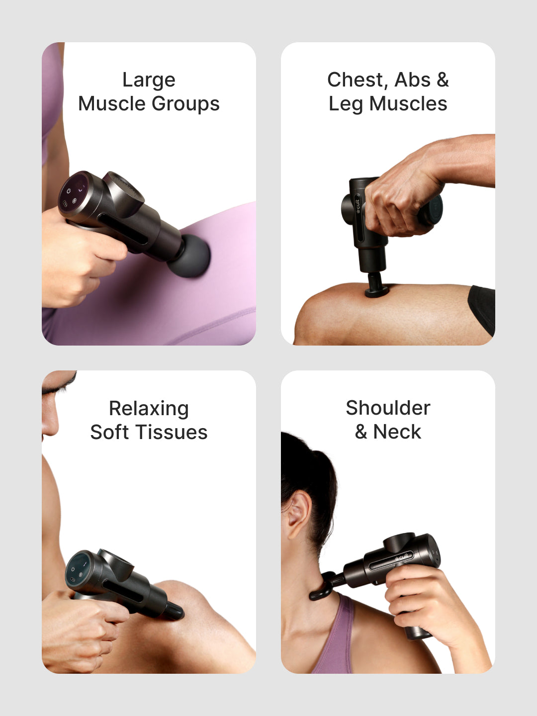 Cult Impact X, Full Body Gun Massager with Hot and Cold Therapy, 3000mAh battery, 6 Interchangeable heads, 6 Speed levels, Silicone head, Carry Pouch.