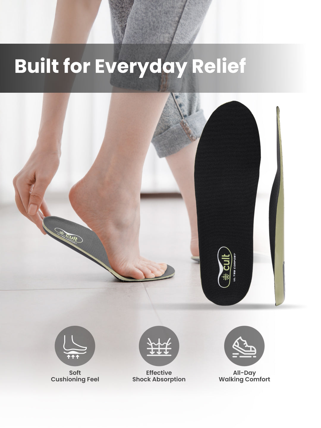 cult Men's Mild Flat Feet- Arch Pro Insoles