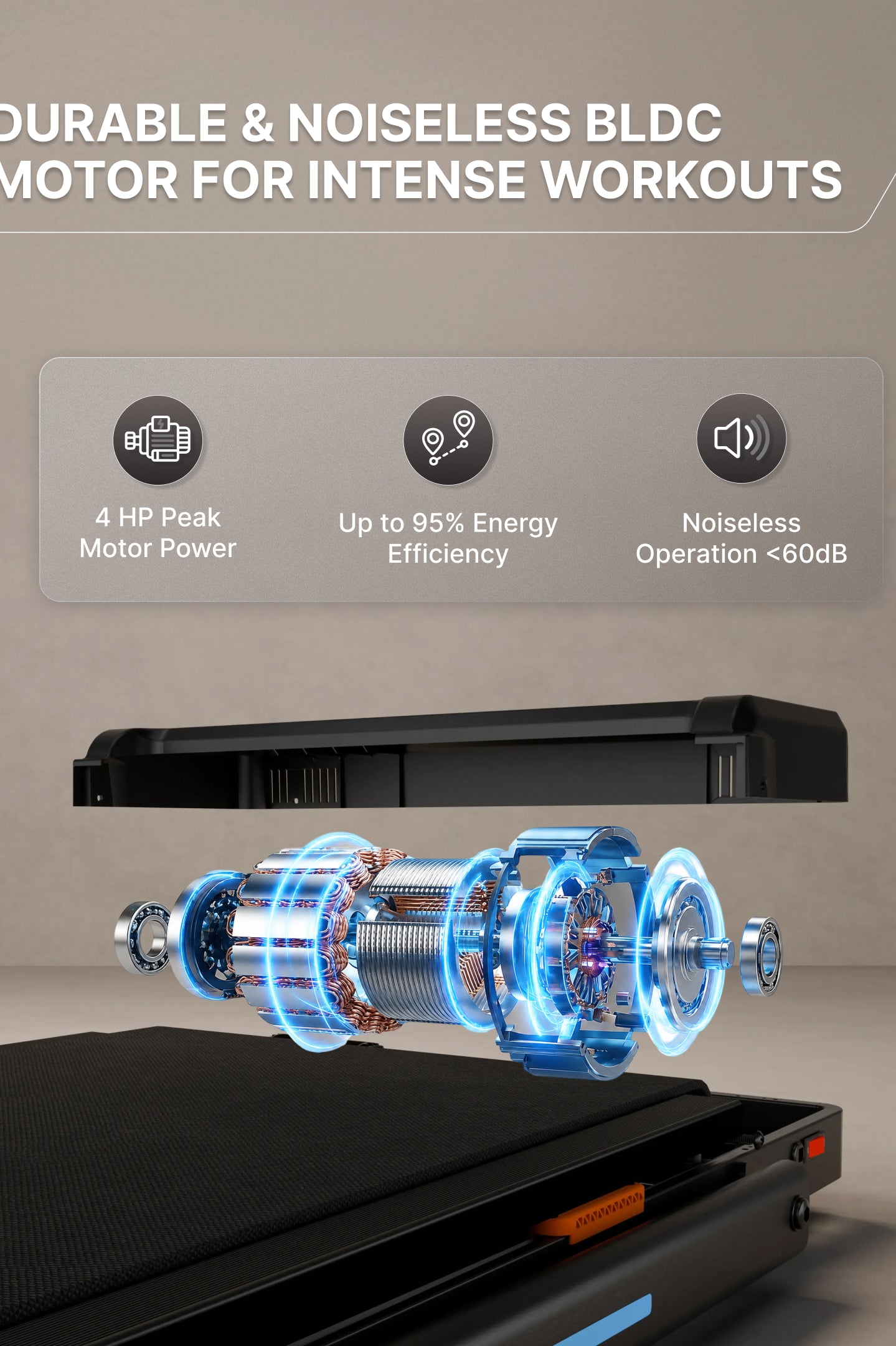 Cult Smart Walking Pad with Auto Speed Adjustment | 4 HP Peak BLDC Motor | 2-Level Incline | LED Display | 120 kg Capacity | Compact & Foldable | Walking Pad for Home
