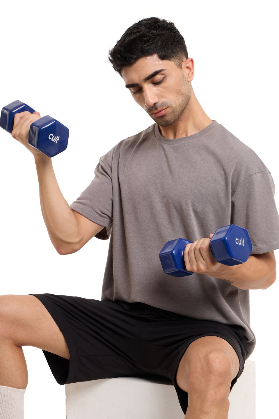 Cult 5KGx2 Vinyl Dumbbells For Home & Gym Exercises (Blue)